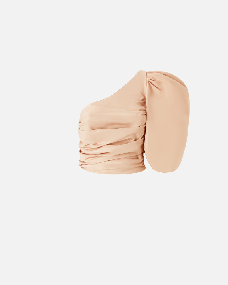 ONE-SHOULDER TAFFETA CROP TOP 1