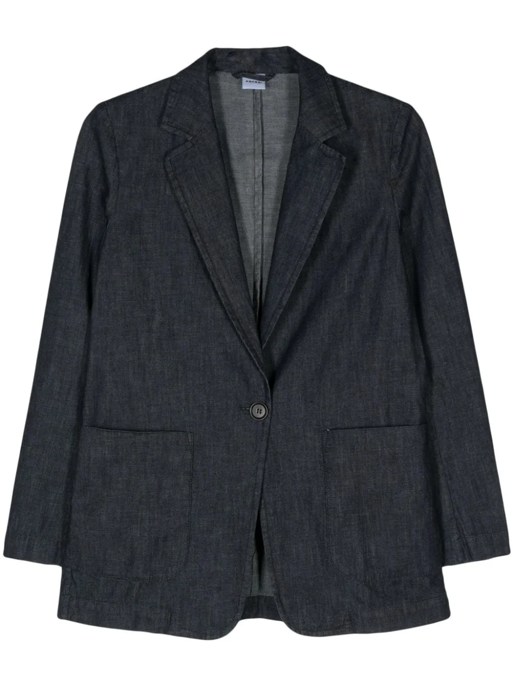 single-breasted denim blazer - 1