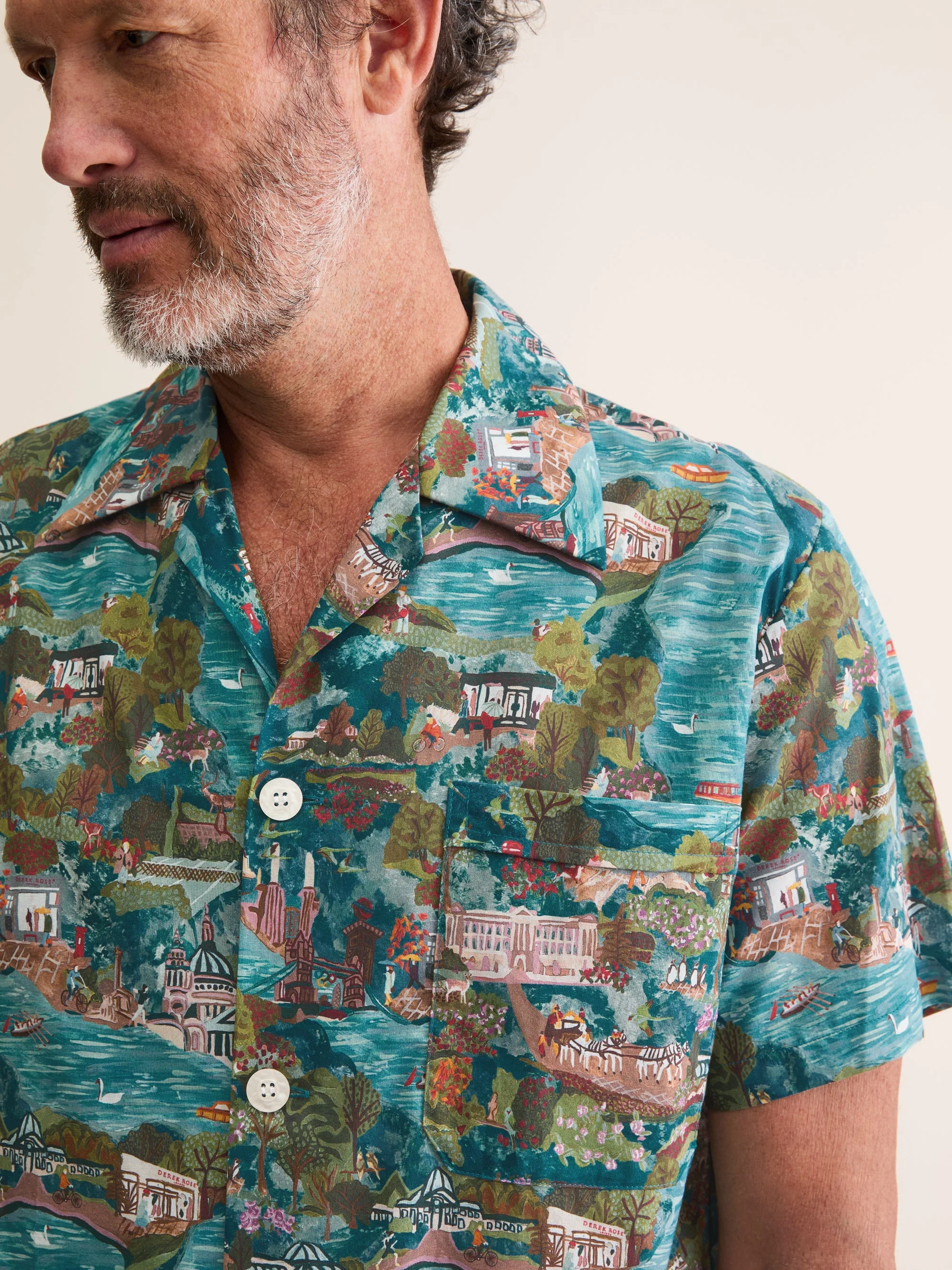Men's Short Pajamas London Scenic Print Multi - 1