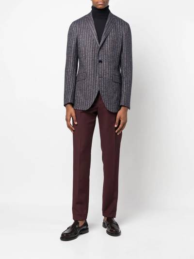 Etro vertical stripe wool-blend blazer outlook