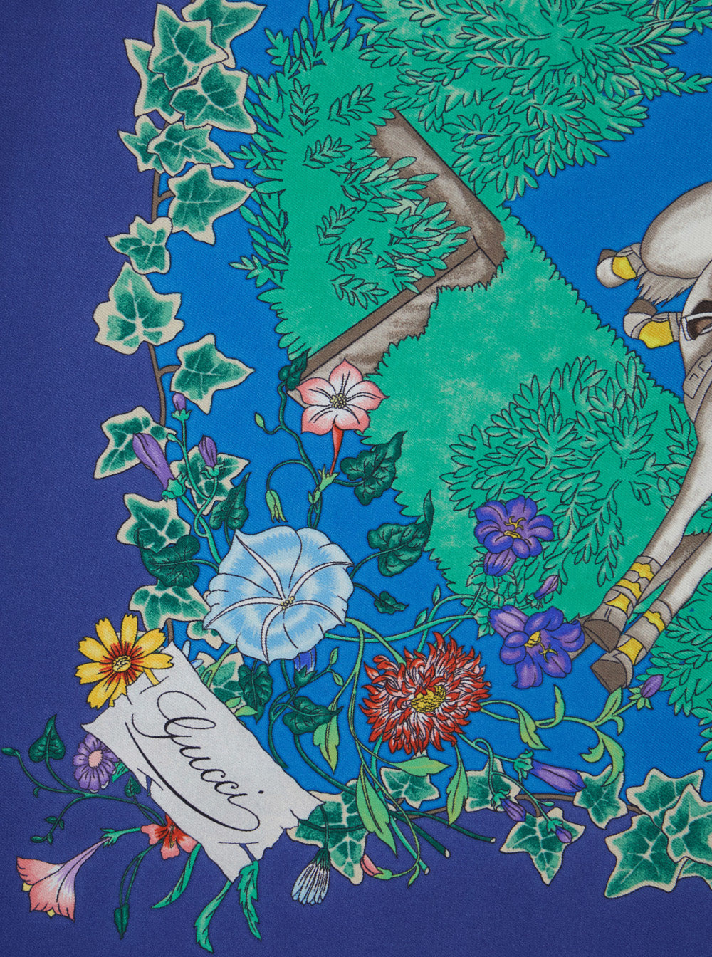 Gucci Women Blue Scarf With All-Over Print And Logo Detail In Silk Woman - 3