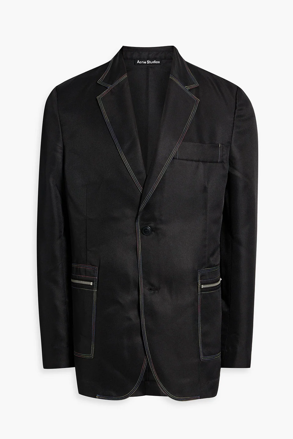 Topstitched twill blazer - 1