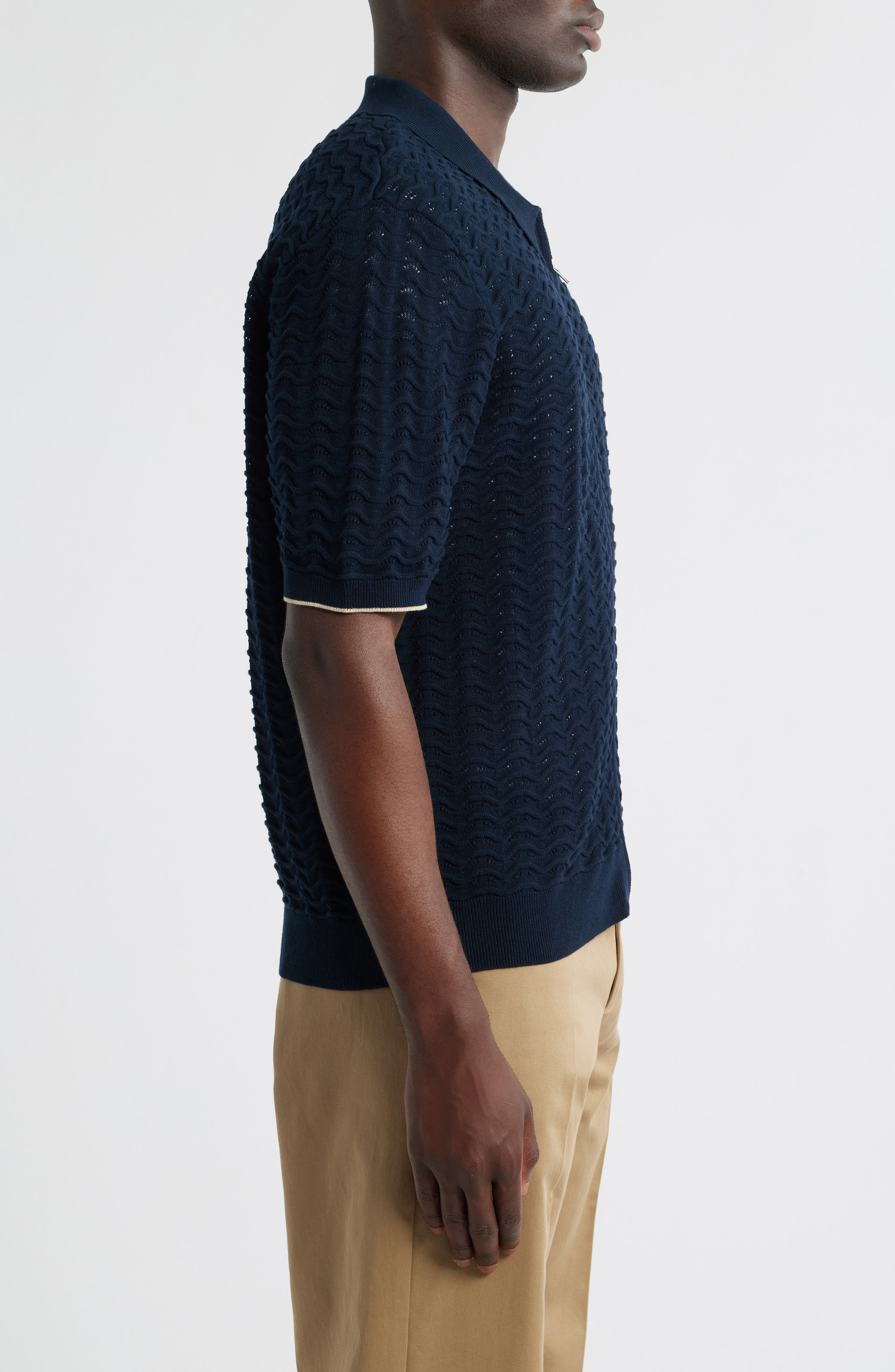 NN07 Gustav 6636 Full Zip Top in Navy Blue at Nordstrom - 4