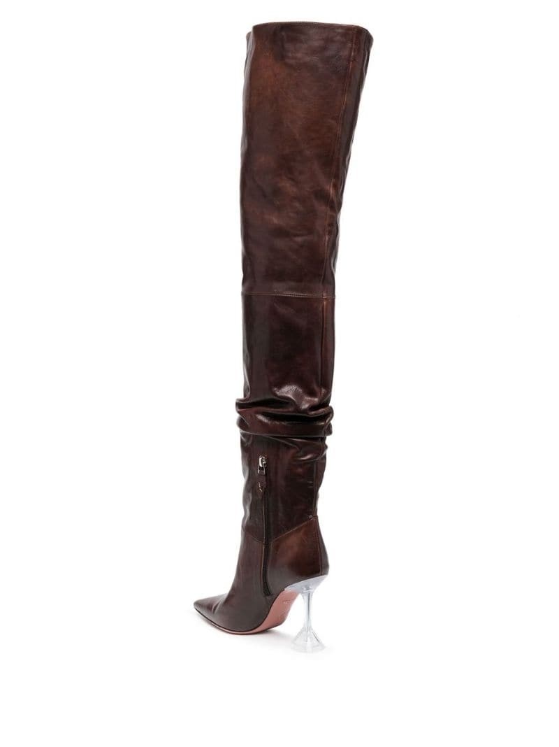 Olivia 95mm leather thigh boots - 3