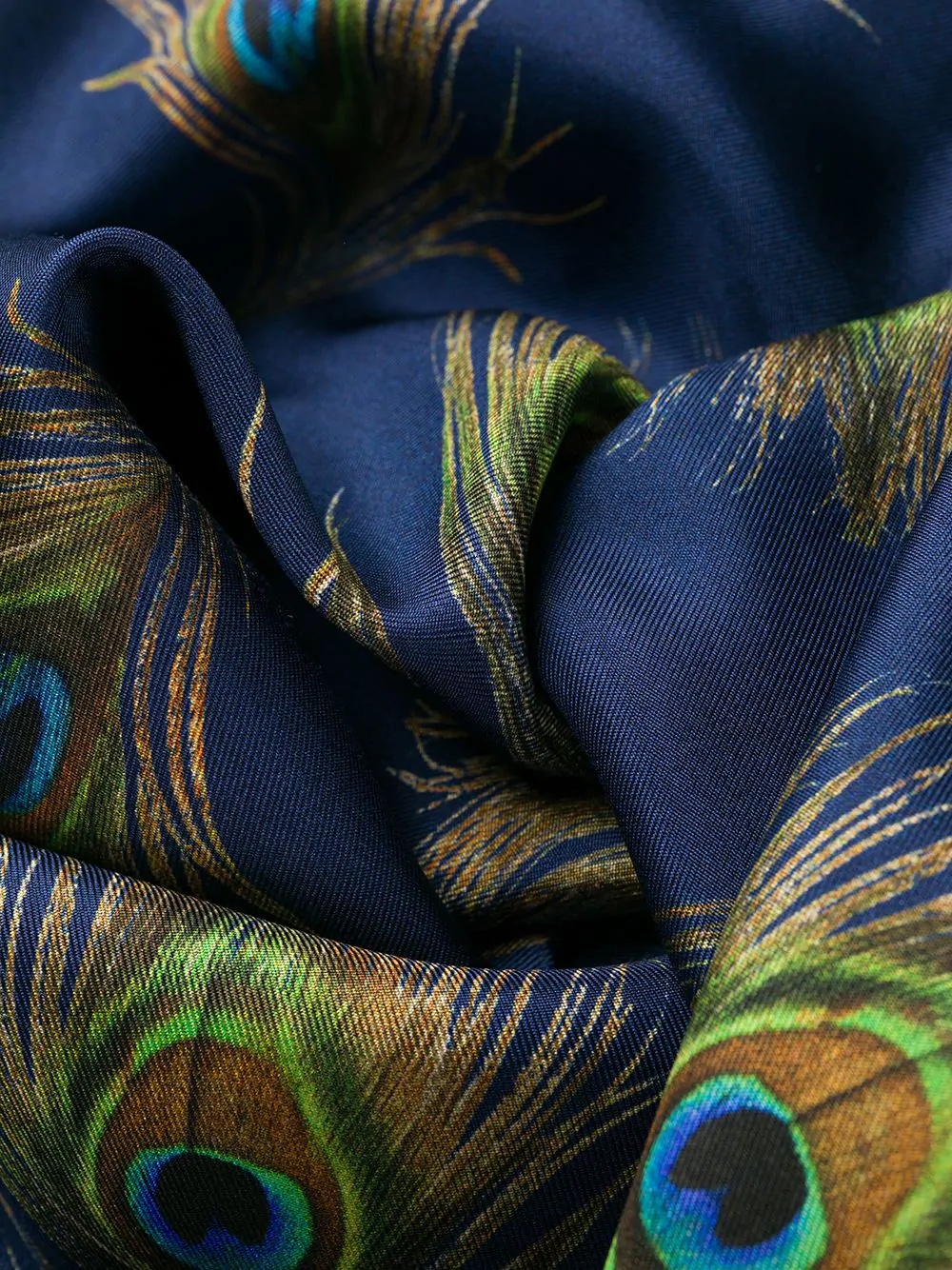 peacock print tailored trousers - 7