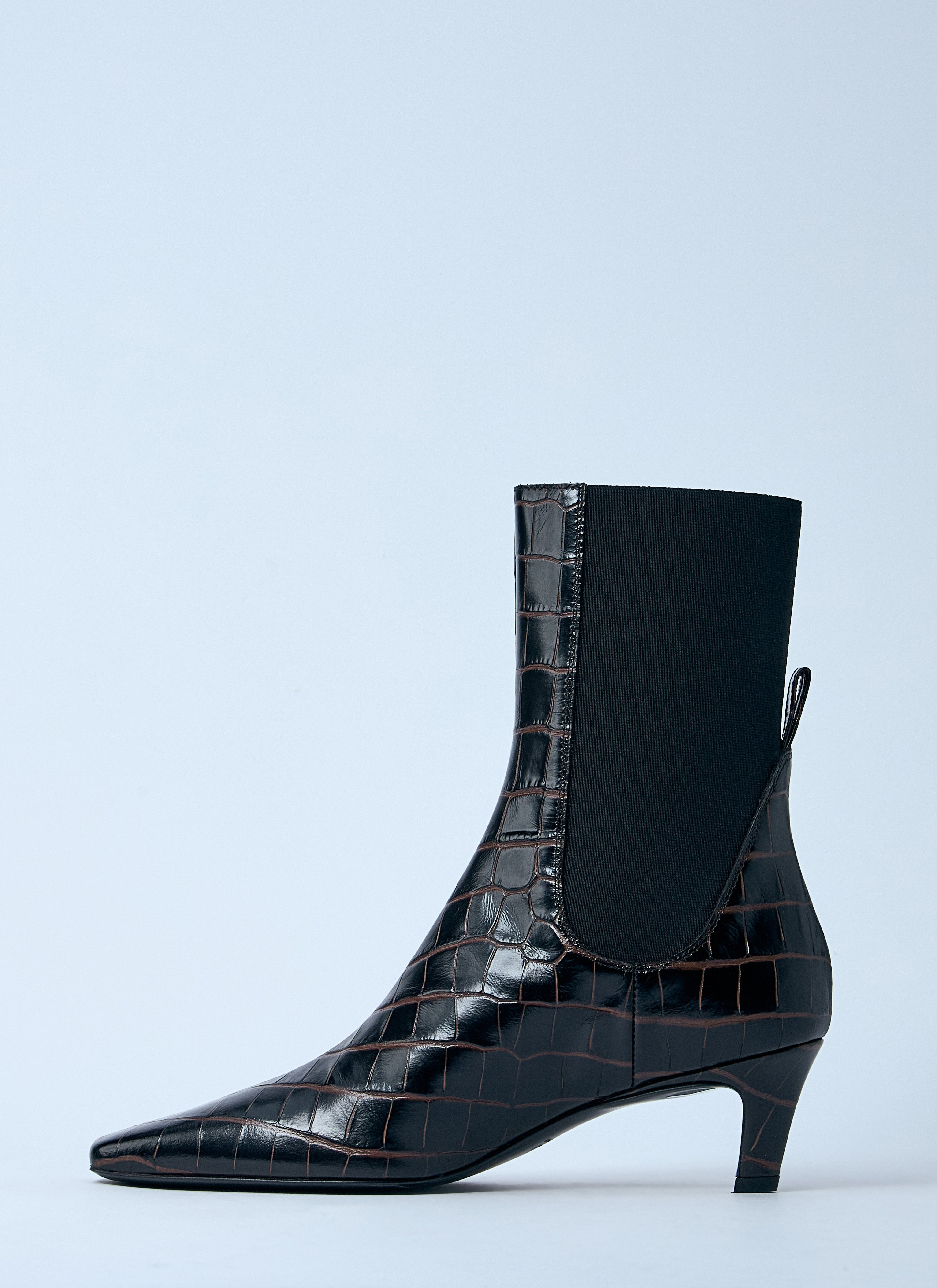 Toteme Women Croc-Embossed Leather Boots - 4