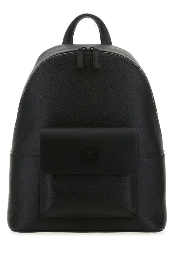 MCM Black Leather Stark Backpack - 1