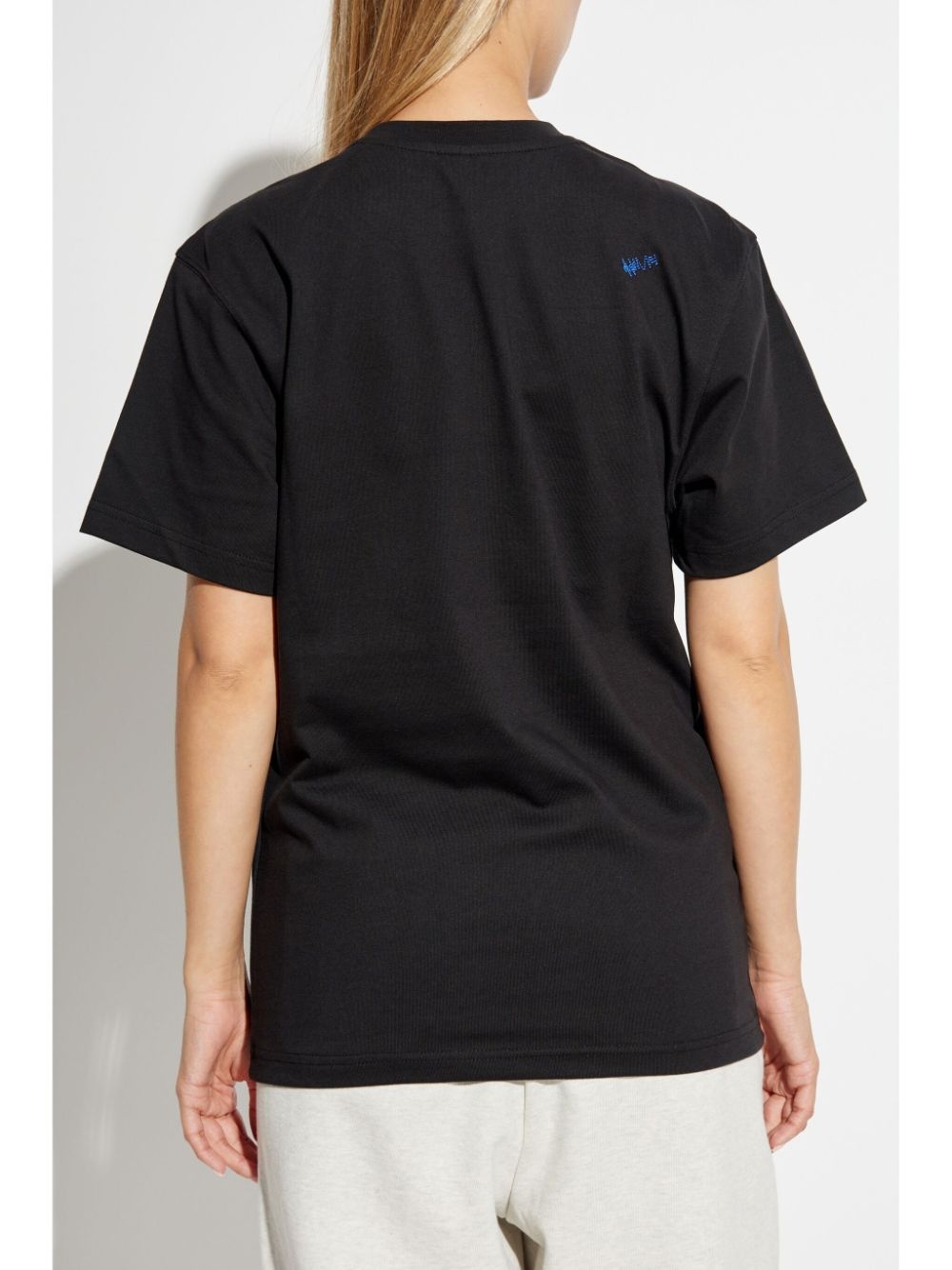 logo-embroidered drop shoulder T-shirt - 4