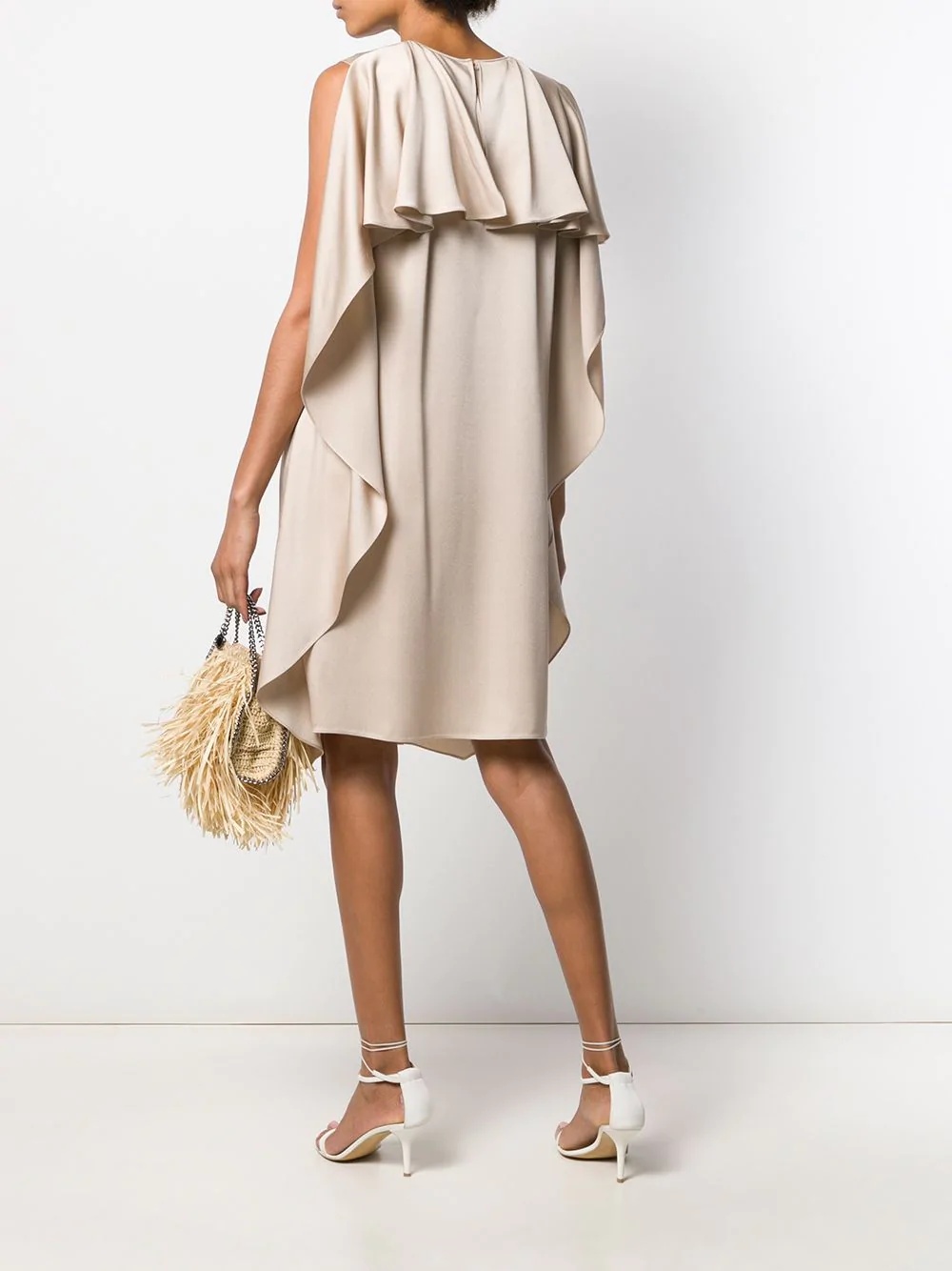 draped-back sleeveless dress - 2