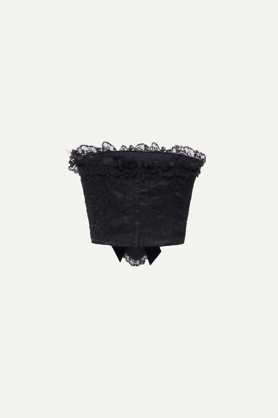 LACE BUSTIER WITH VELVET BOWS - 2