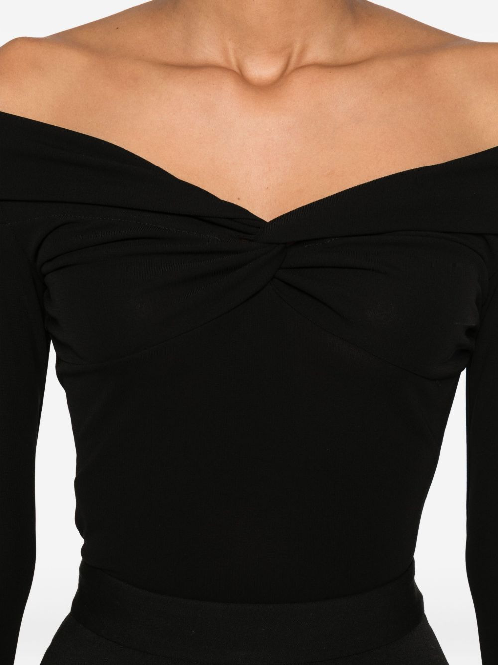 off-shoulder twist-front top - 5