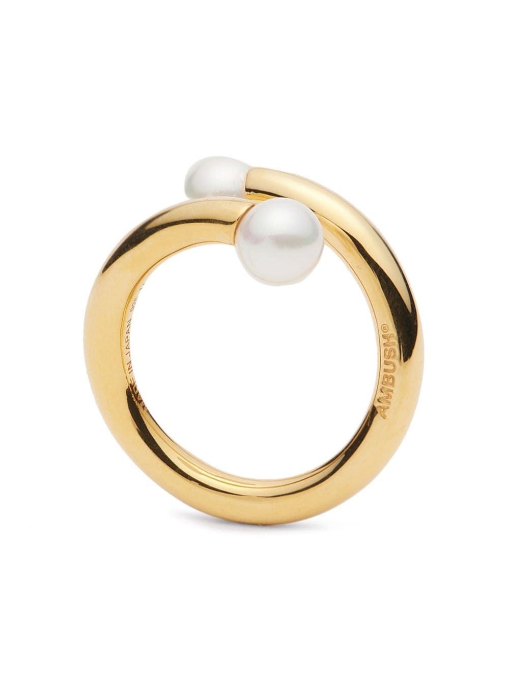 small Barbell faux pearl-embellished ring - 2