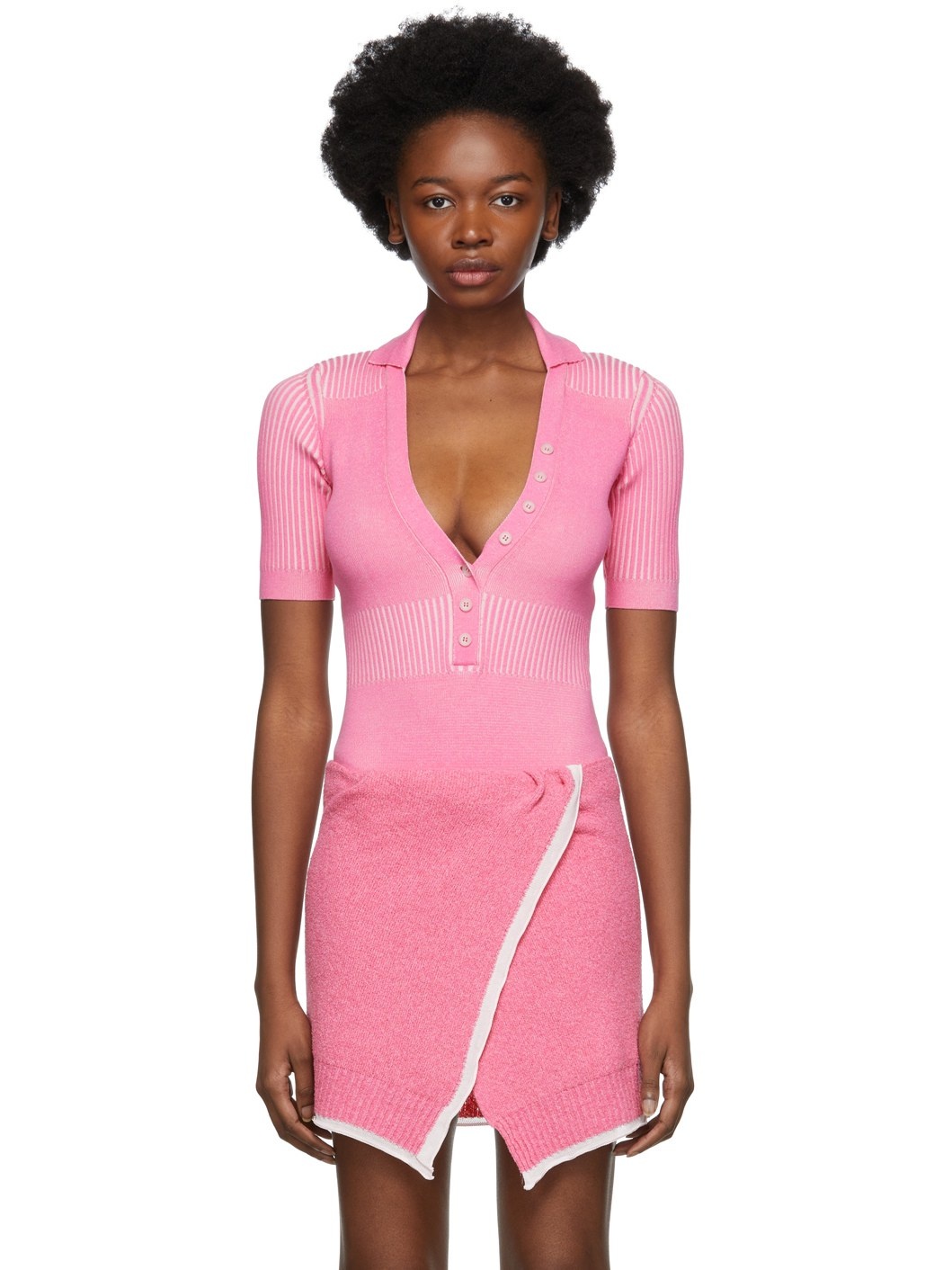 Pink 'Le Body Yauco' Bodysuit - 1