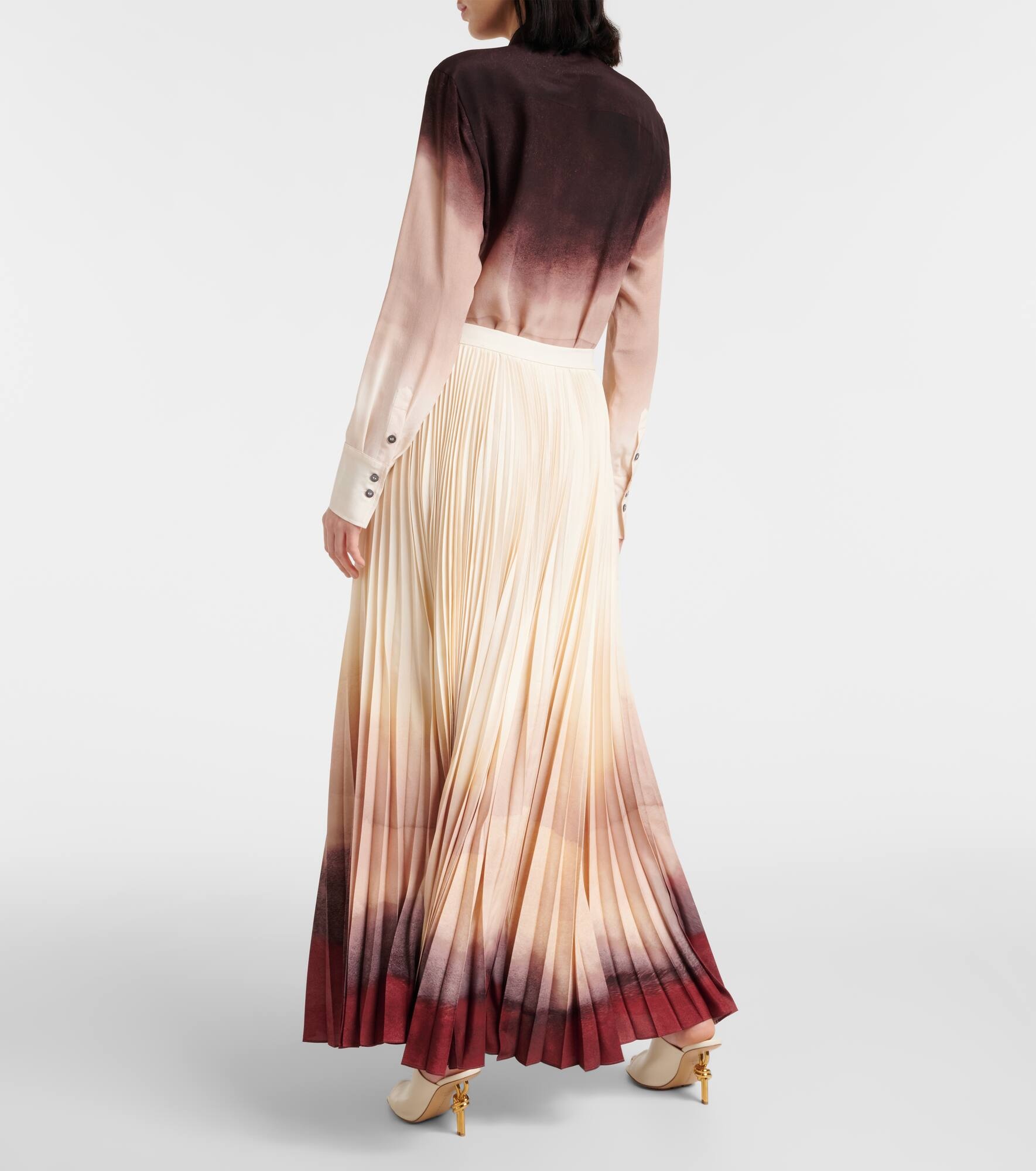 Sif pleated ombré maxi skirt - 3