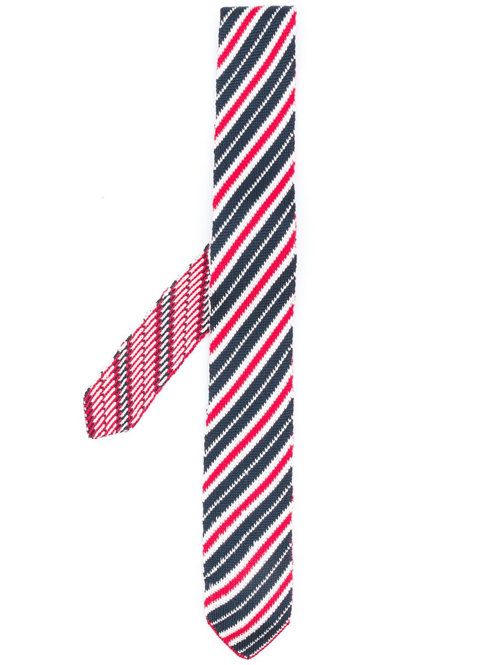 striped knitted silk tie - 1