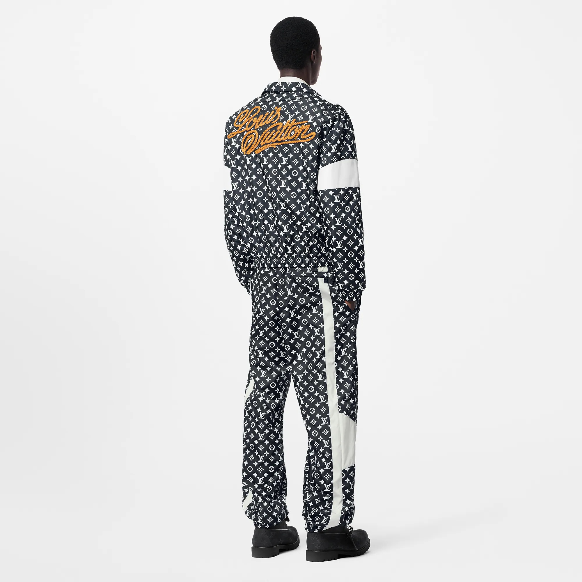 Monogram Printed Technical Track Top - 3