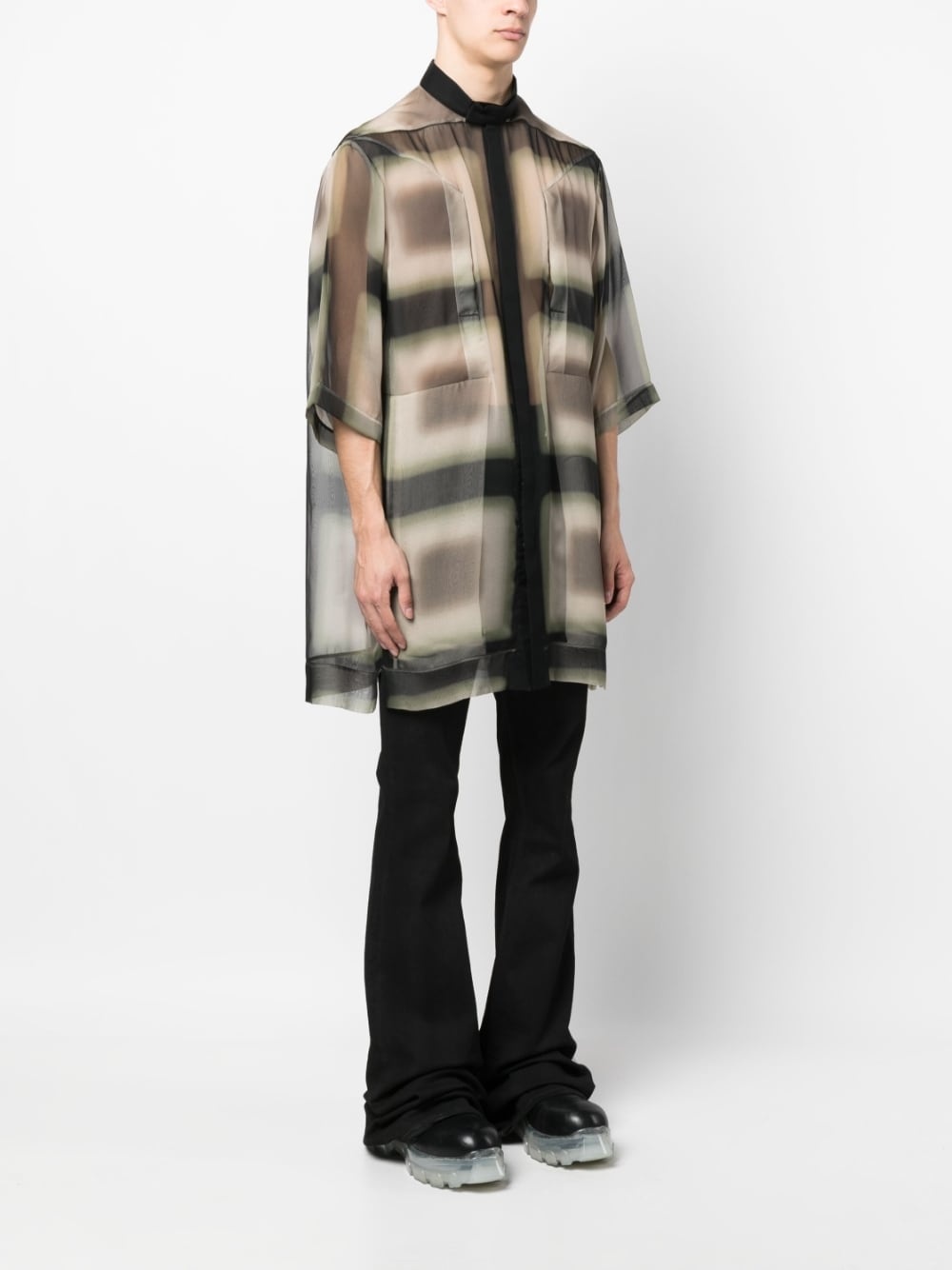 semi-sheer silk shirt - 3