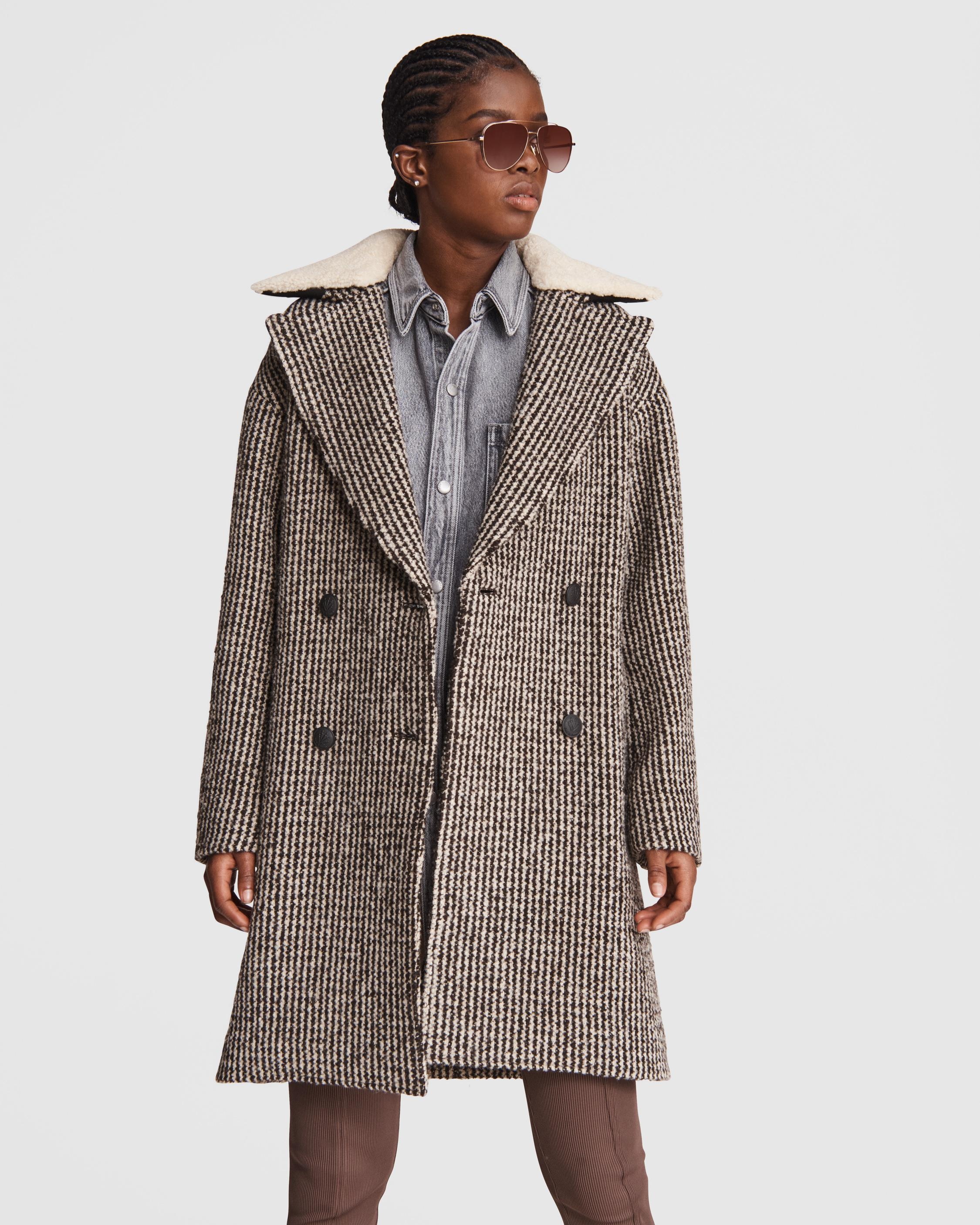 Mina Wool Cocoon Plaid Coat - 2