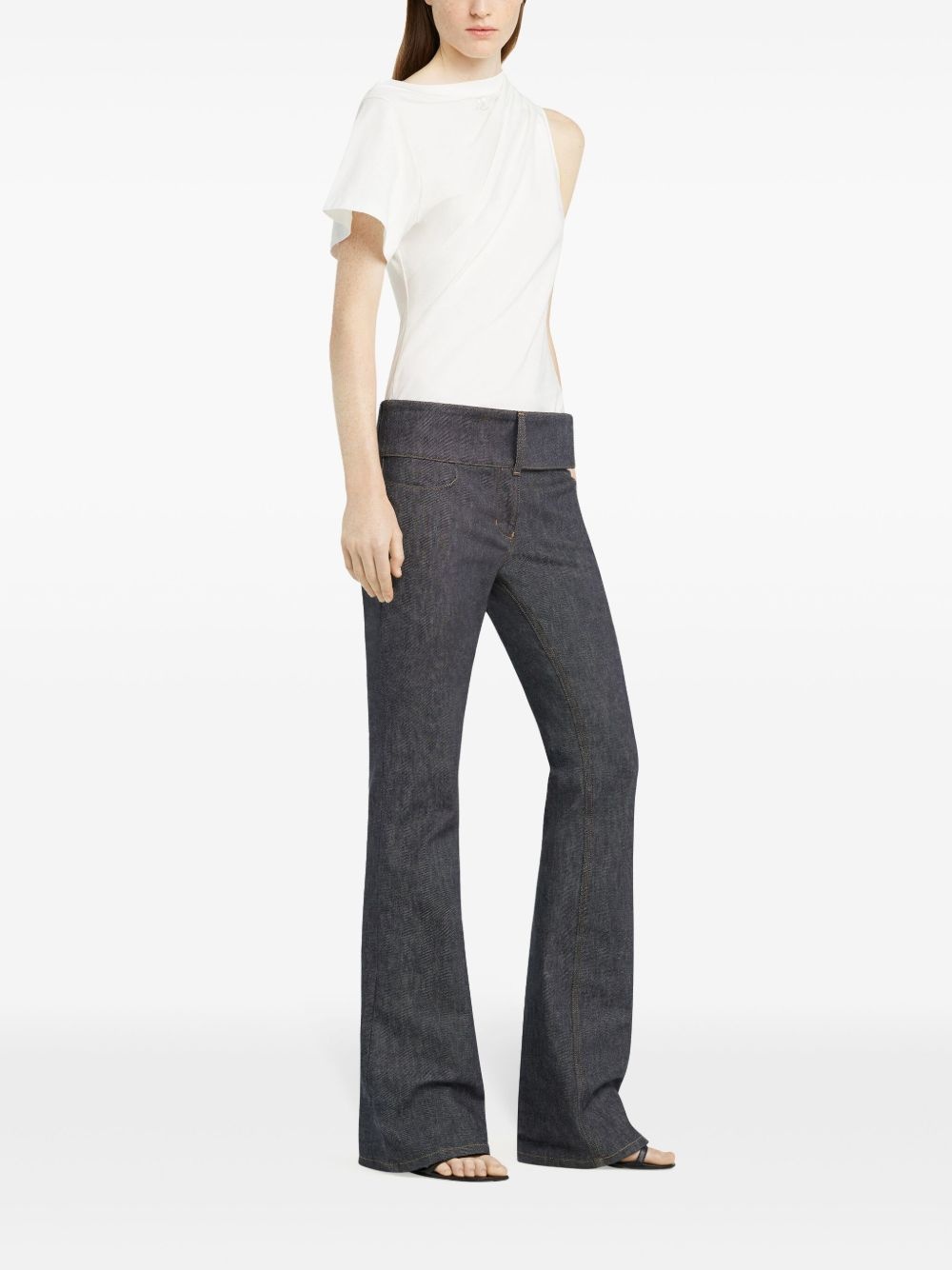 asymmetric draped T-shirt - 3