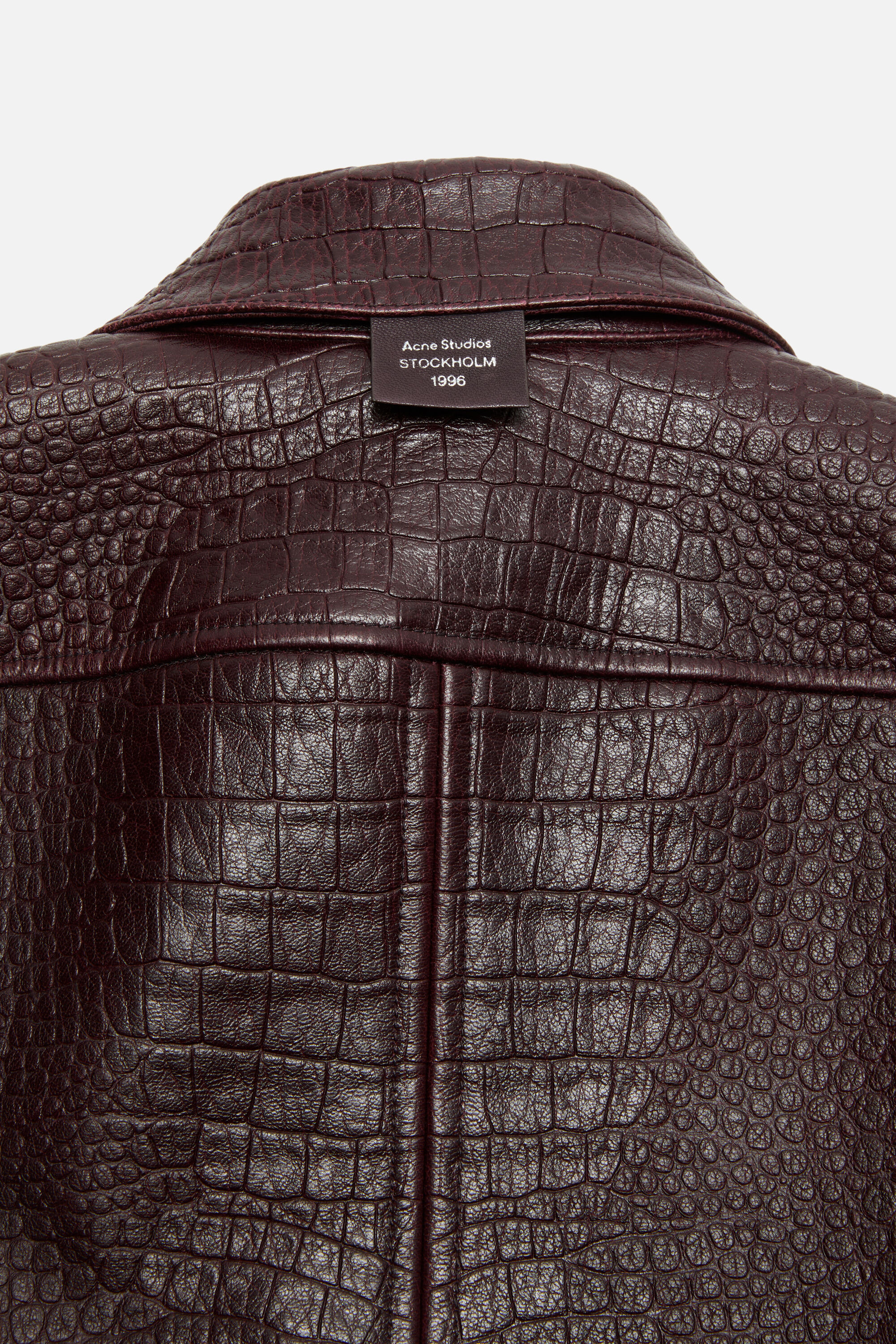 Leather shirt jacket - Burgundy - 5