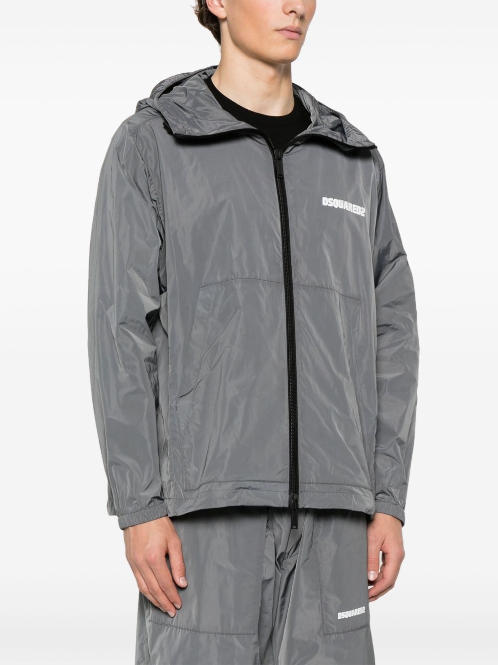 logo-print jacket - 3