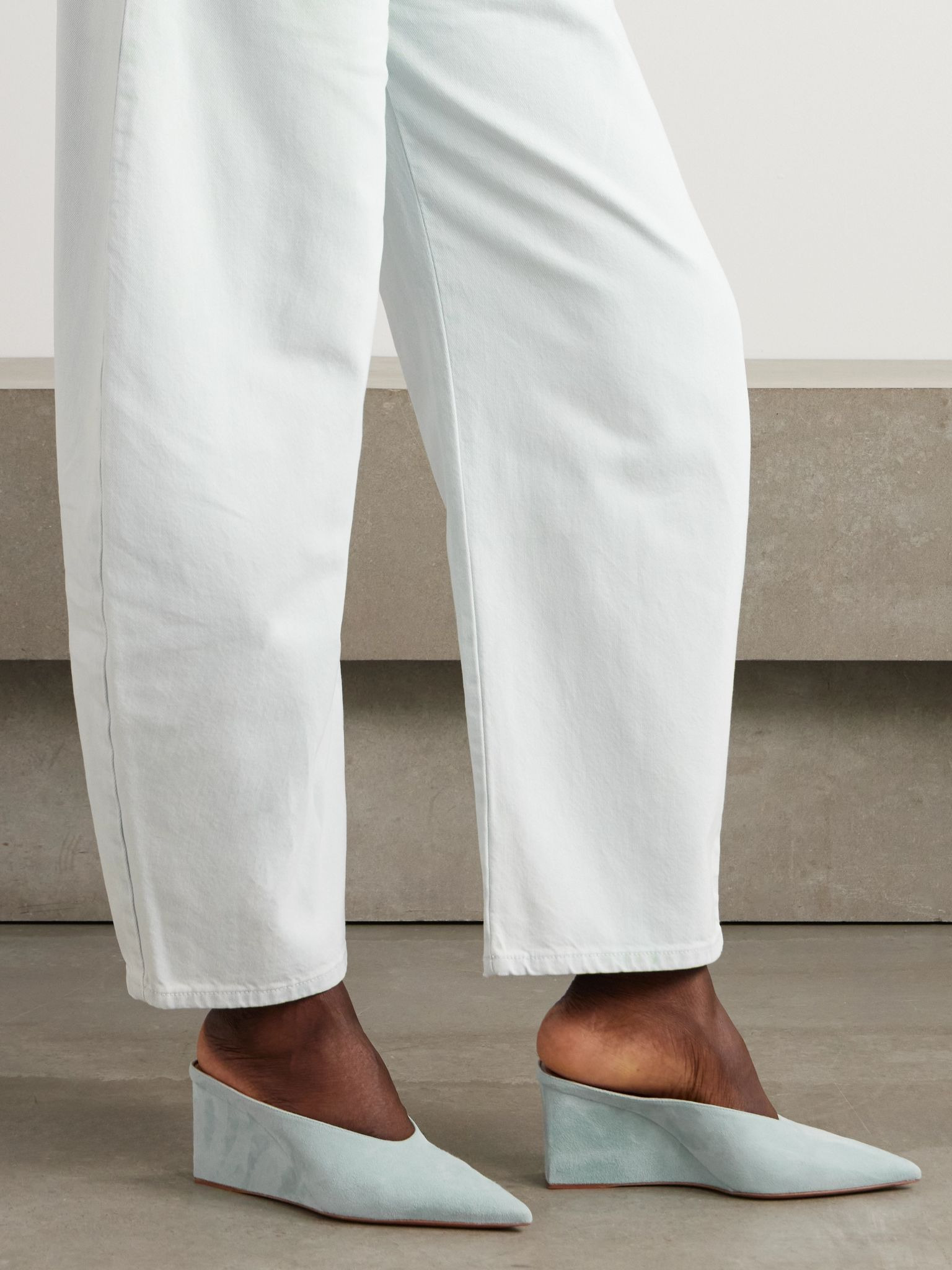 75 suede wedge mules Mint - 2