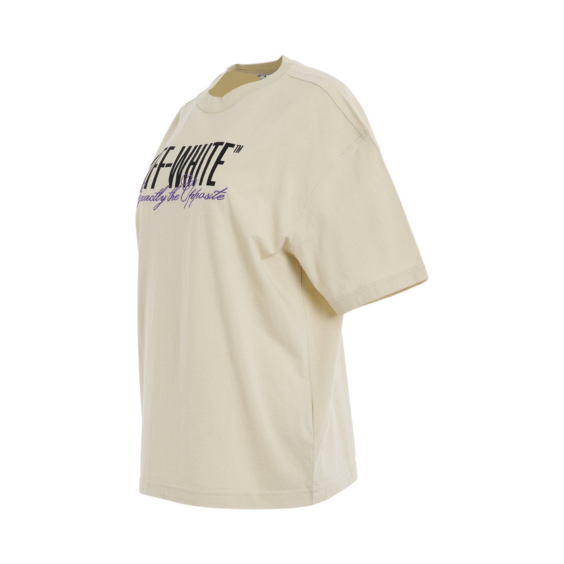 Off-White Big Logo Opposite Oversize T-Shirt in Beige/Black outlook