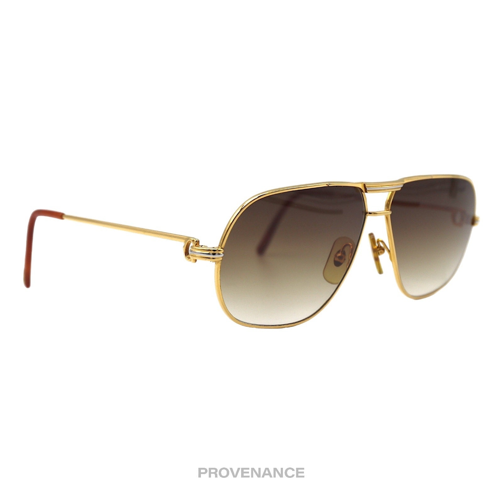 Cartier Tank Louis Vintage Sunglasses - Gold Brown 62 GM - 3