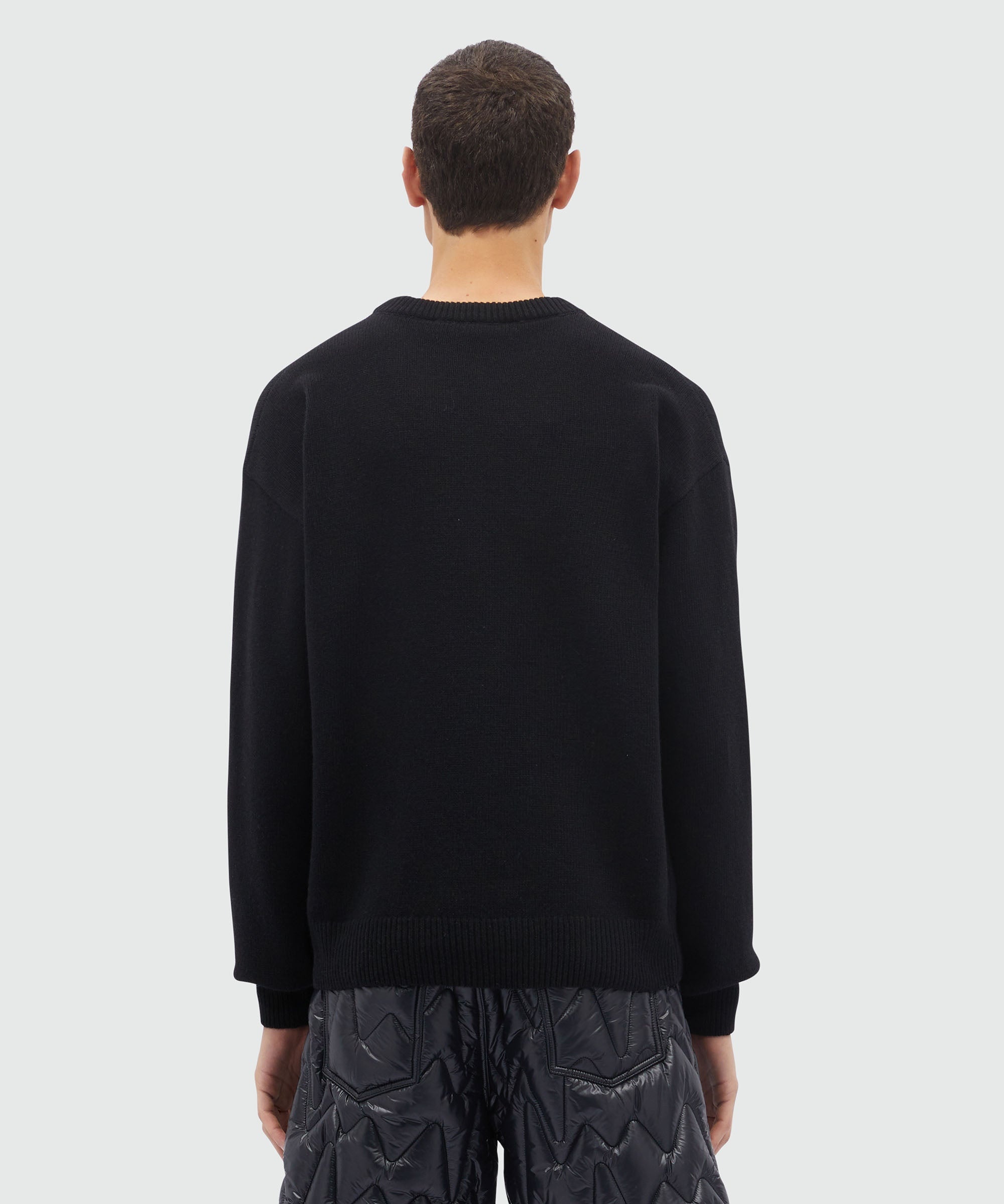 Blended wool shirt with jacquard  "TheMwave" - 3