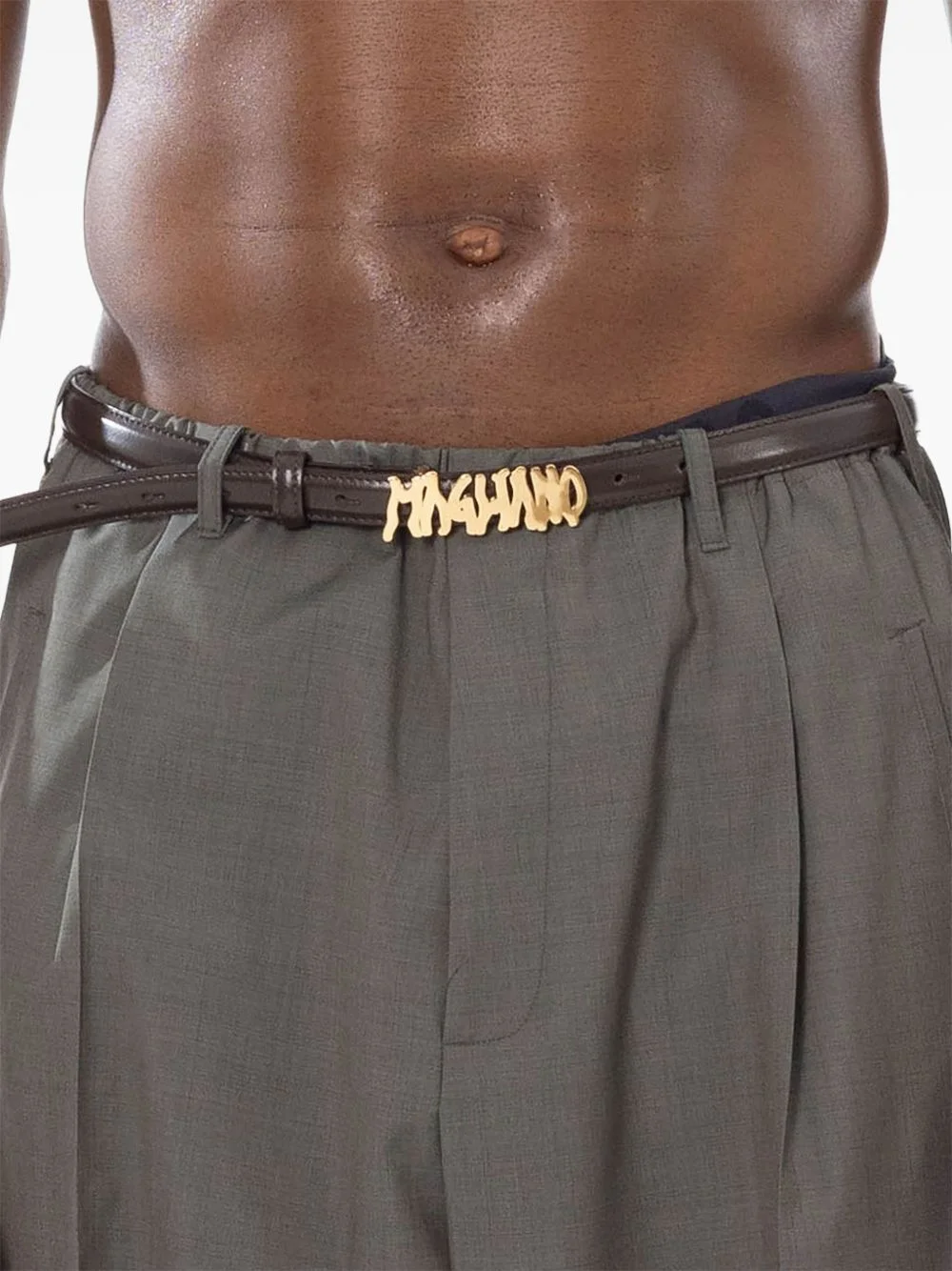 logo-plaque slim belt - 1