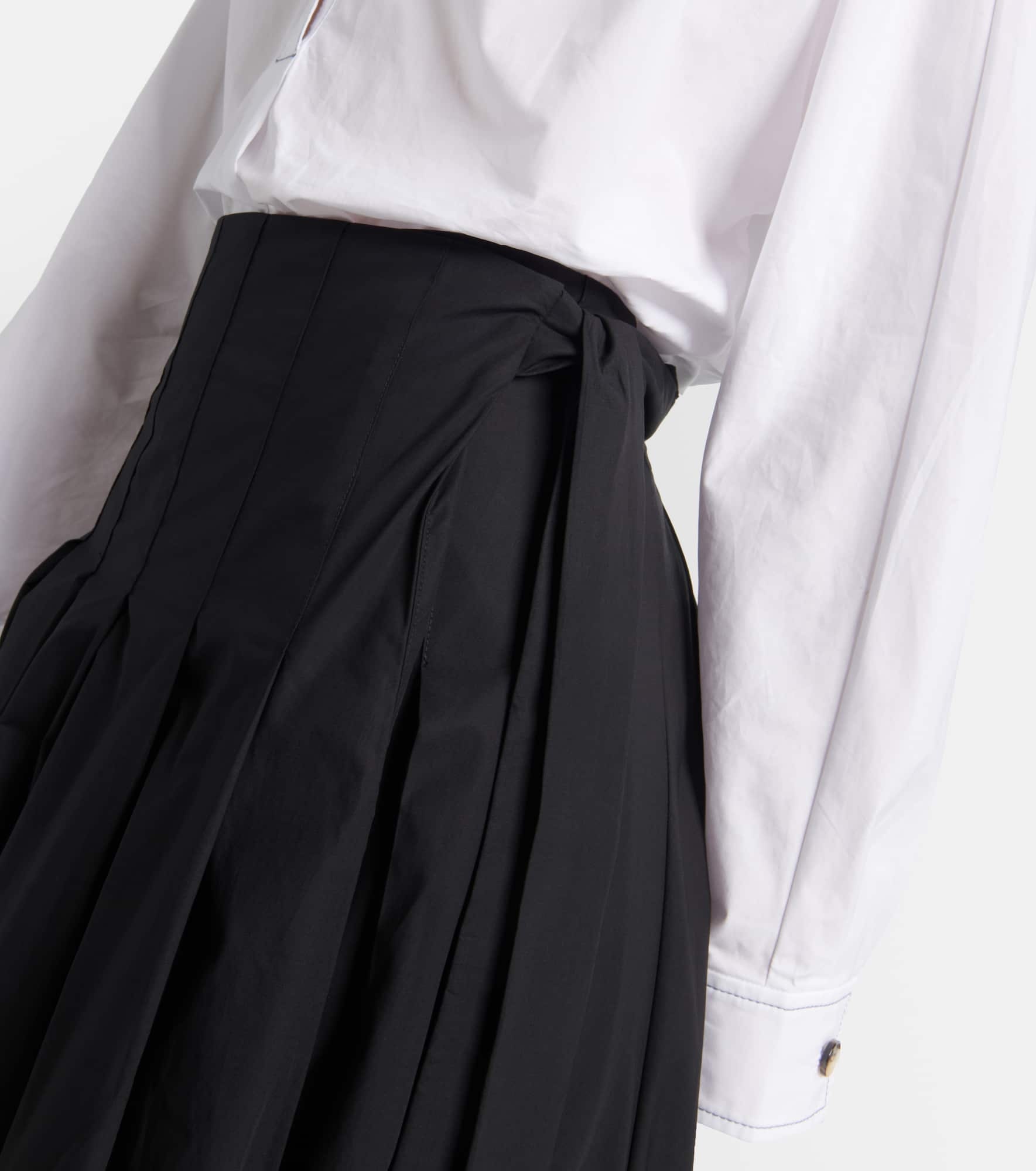White Label Peters cotton poplin midi skirt - 4