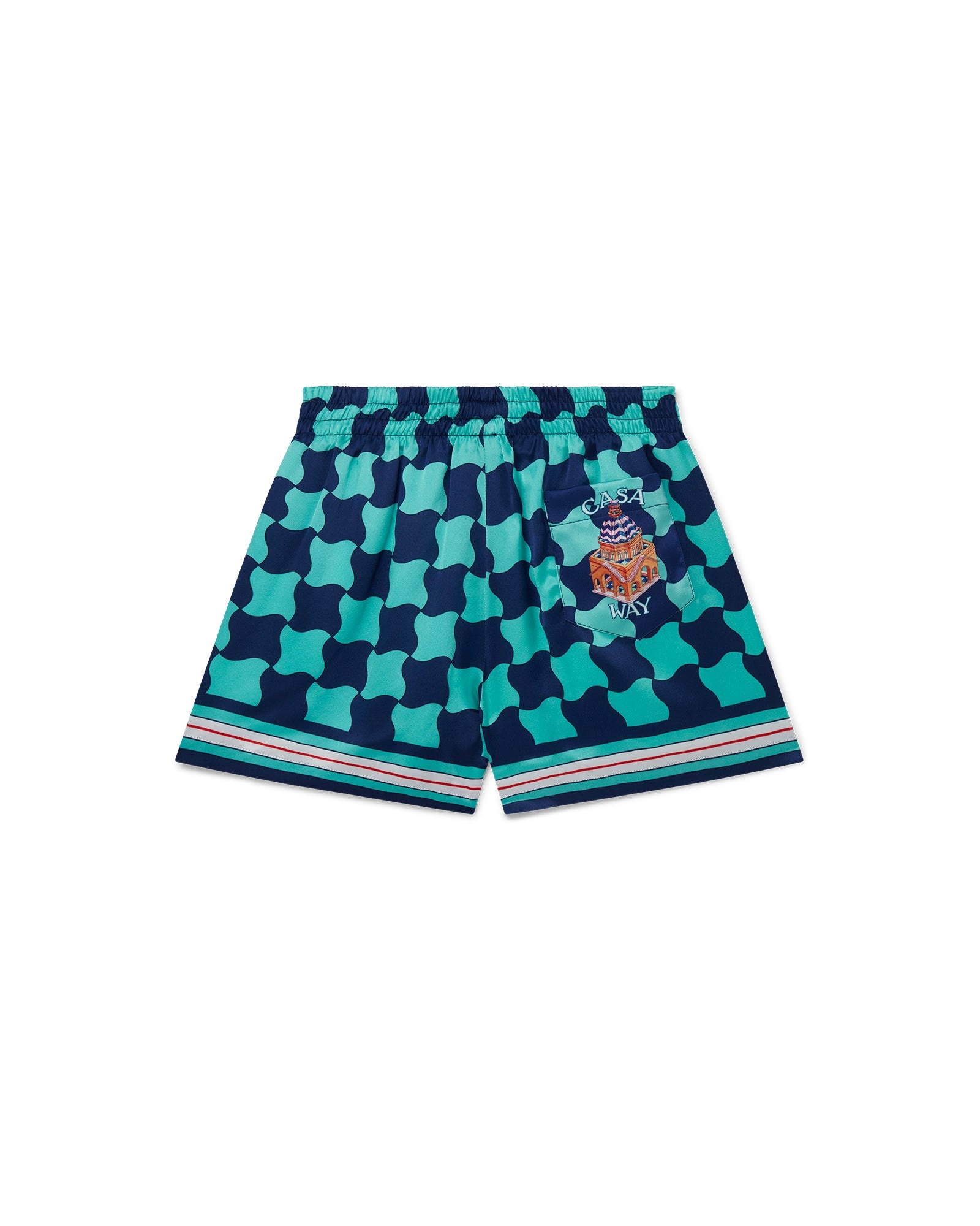 Pool Tile Silk Shorts - 1