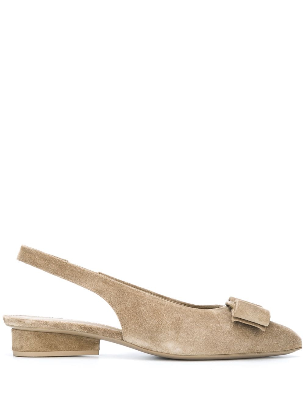 sling-back bow suede sandals - 1