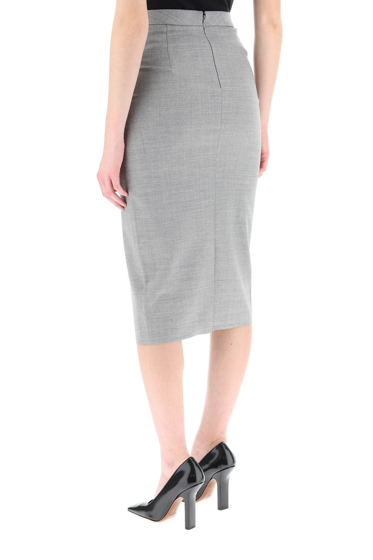 FANCY BUTTON PENCIL SKIRT - 4