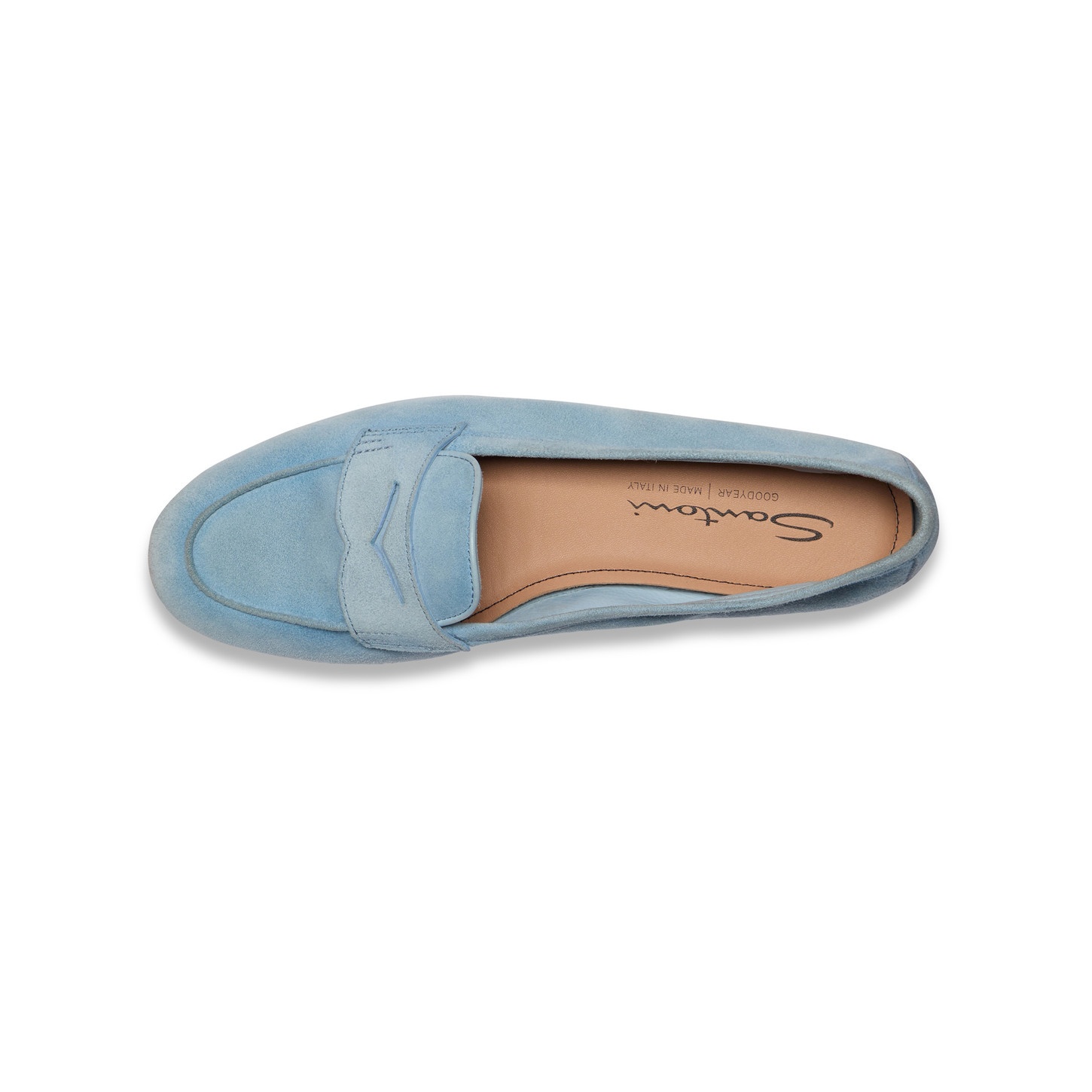 Women's light blue suede Carla loafer - 5