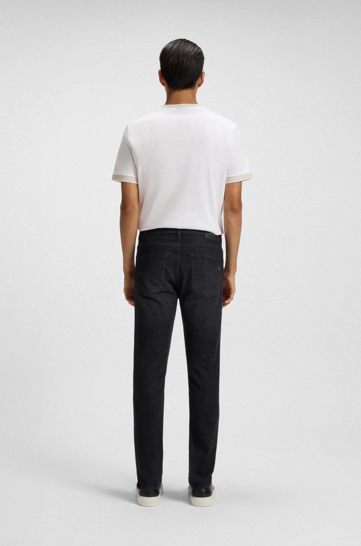 DELAWARE SLIM-FIT JEANS IN BLACK ITALIAN-MADE DENIM - 4