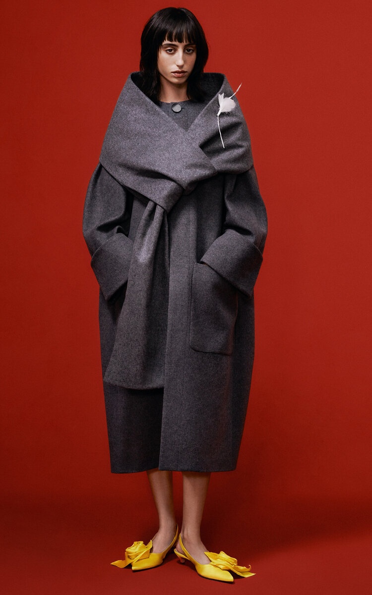 Wool Scarf Coat grey - 2