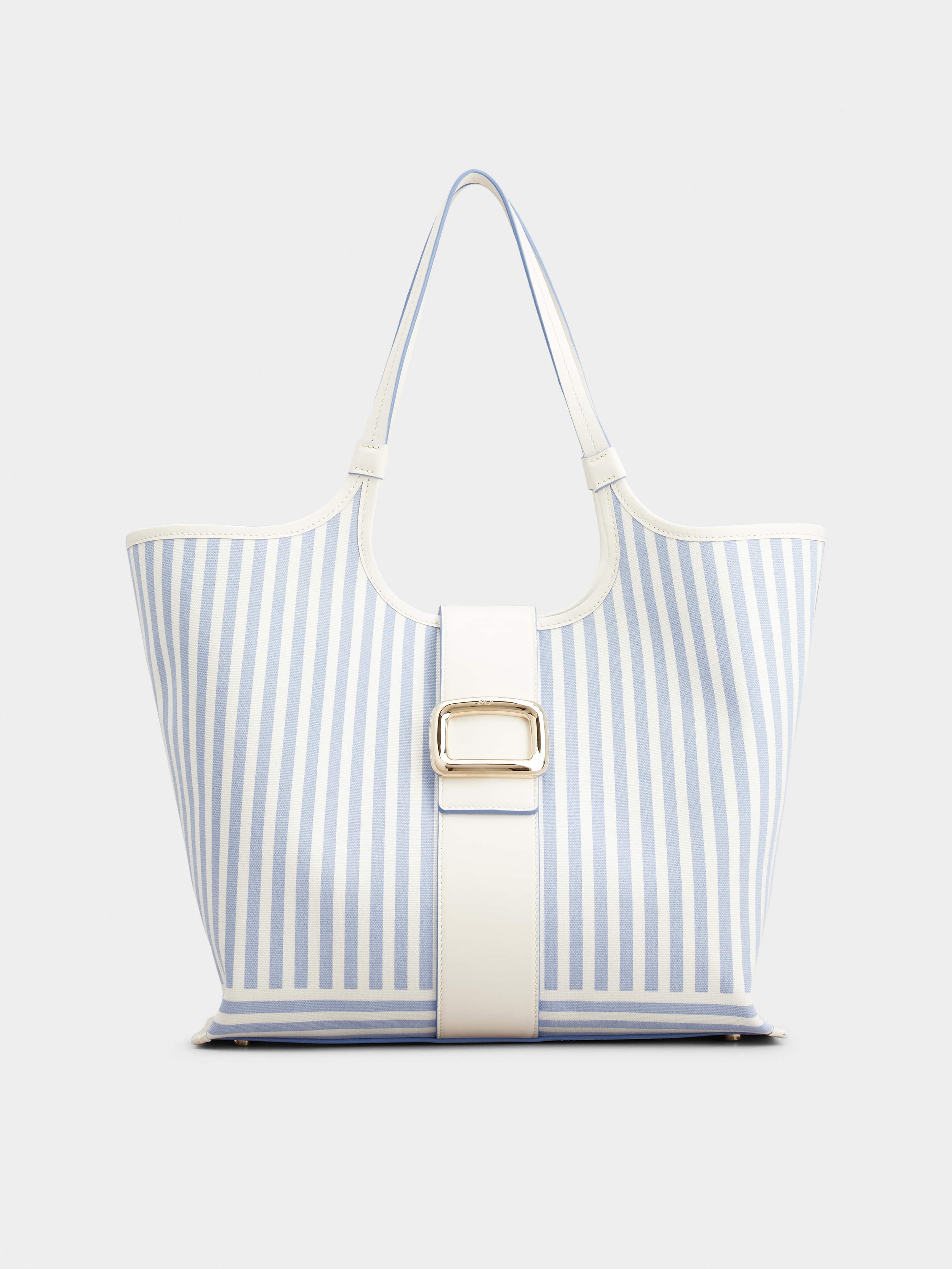 Viv' Choc Summer Stripes Medium Shopping Bag in Fabric - 1