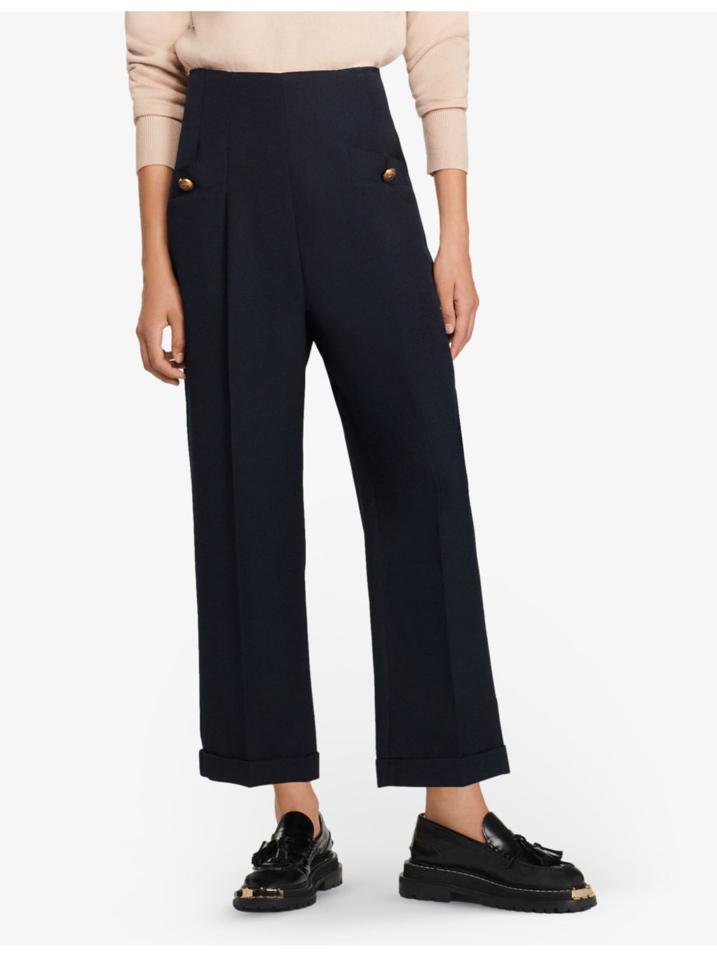 Sieny wide-leg wool-blend trousers - 5