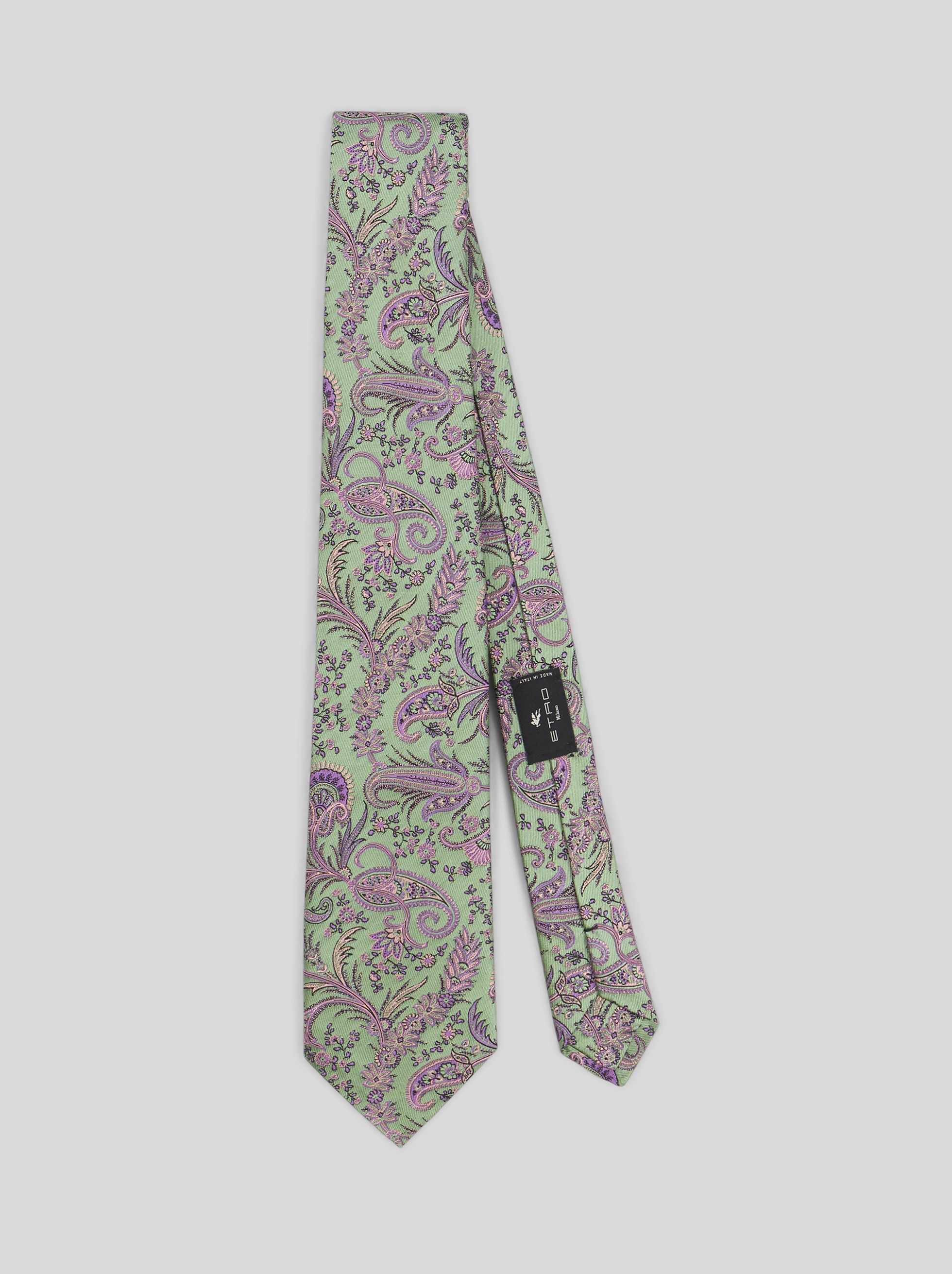 FLORAL PAISLEY JACQUARD TIE - 1