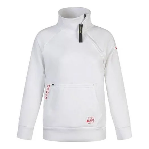 (WMNS) Nike Dri-FIT Fleece Crew Top 'White' CU3679-100 - 1