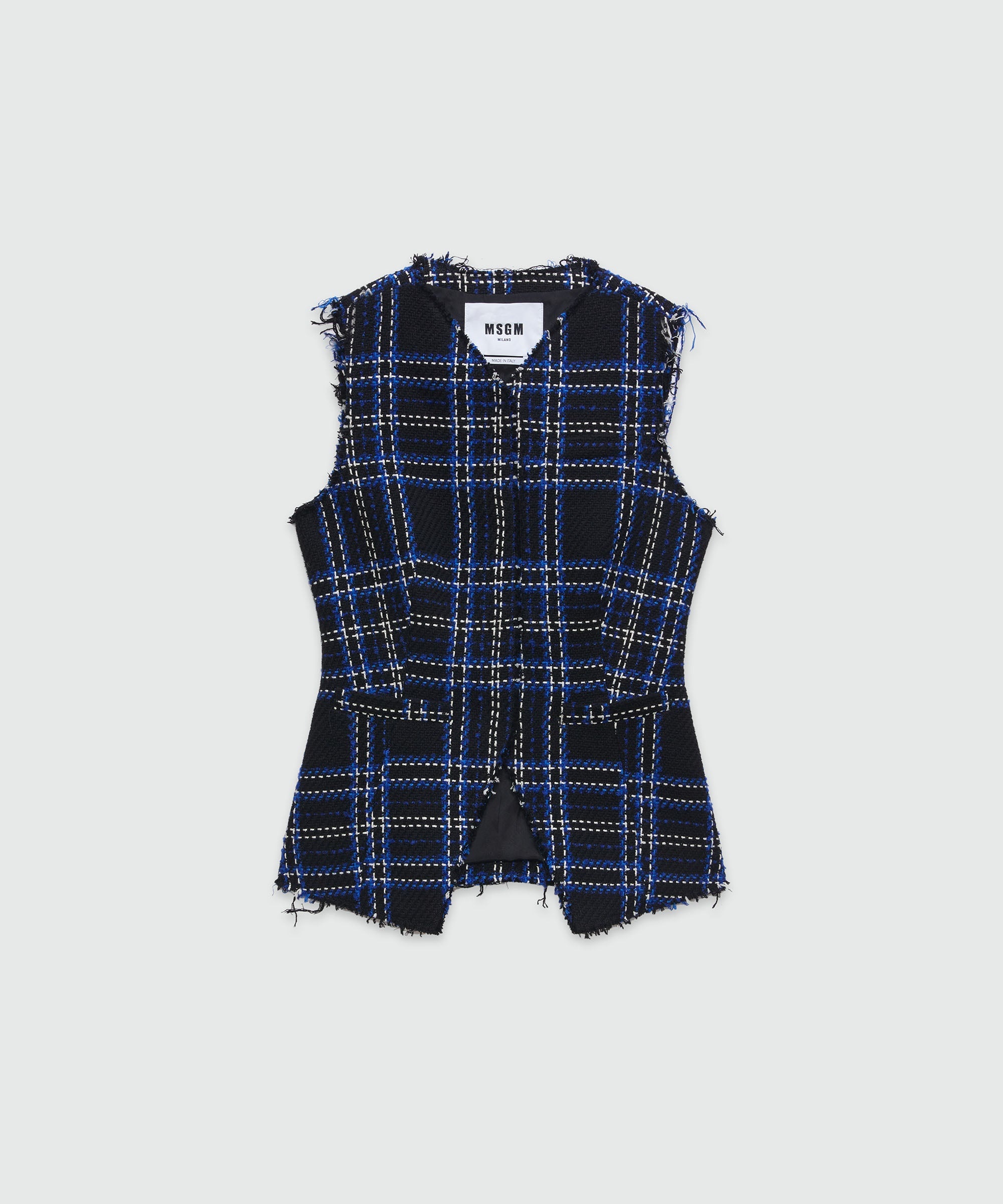 Tweed maxi-check vest - 1