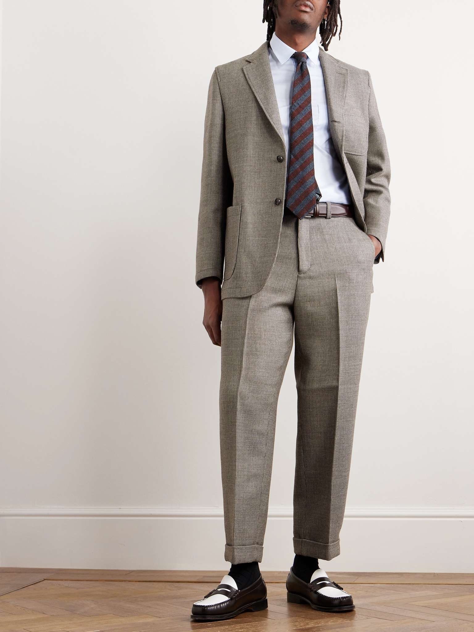 Straight-Leg Checked Wool Suit Trousers - 2