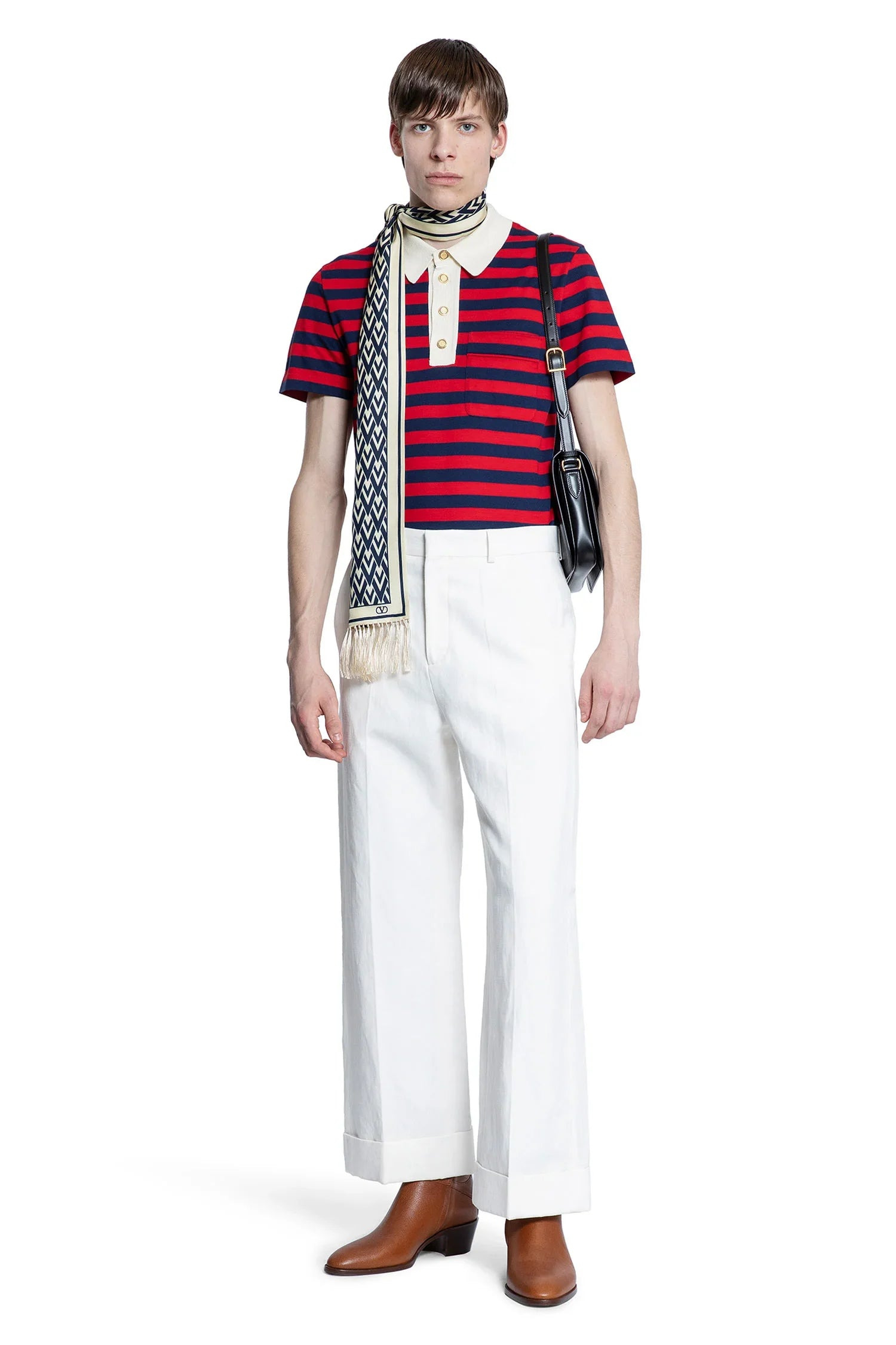 Striped-Cotton-Pique-Polo-Shirt - 4