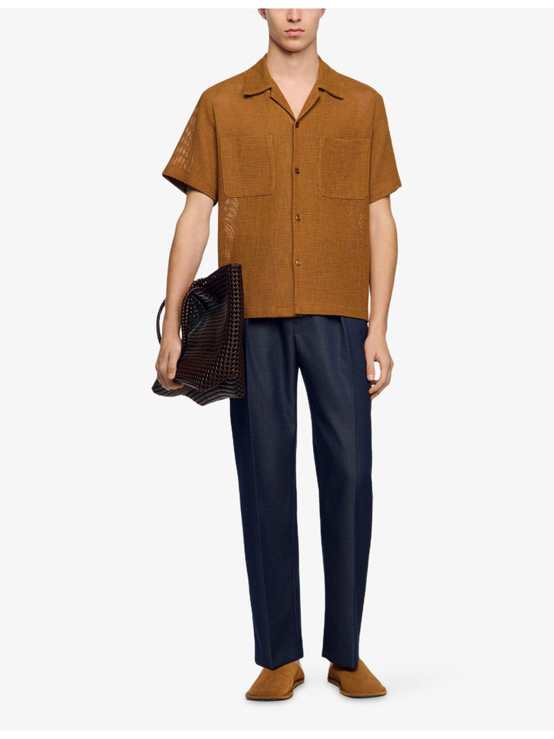 Sandro Openwork Short-Sleeve Mesh Shirt outlook