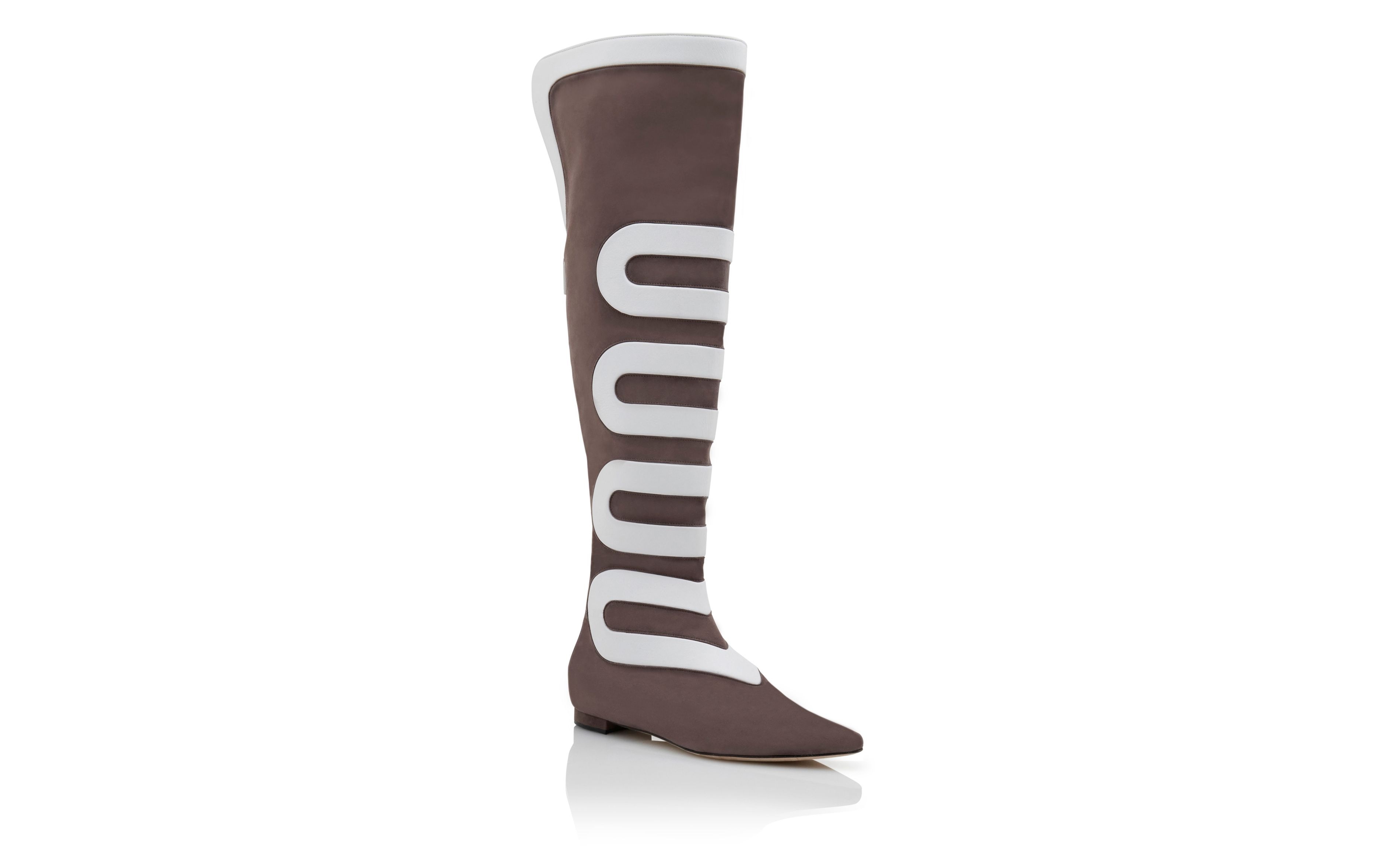 Brown Suede Knee-High Boots - 3