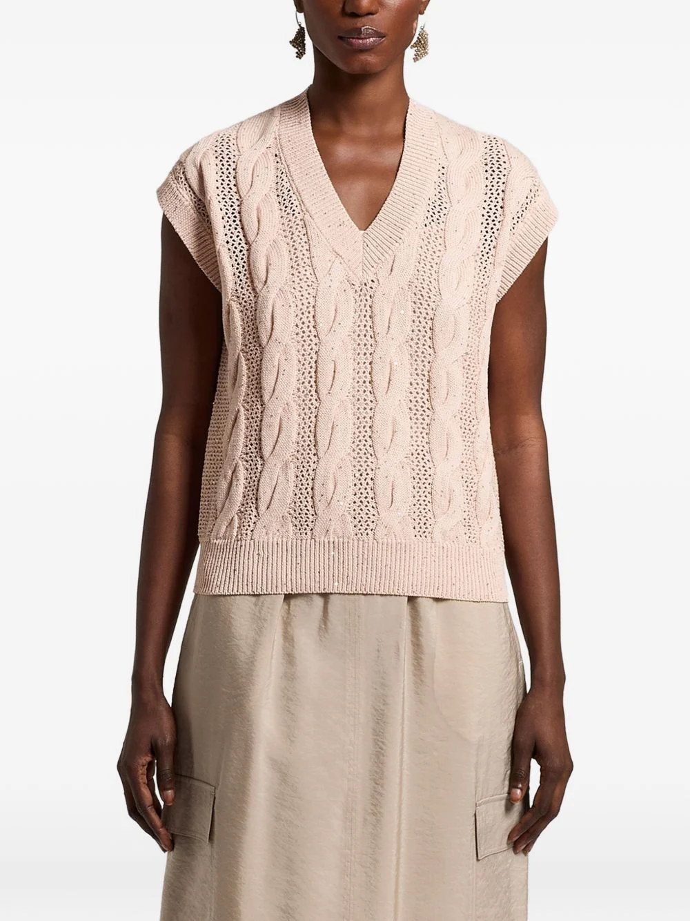 sequinned cordonet vest - 1