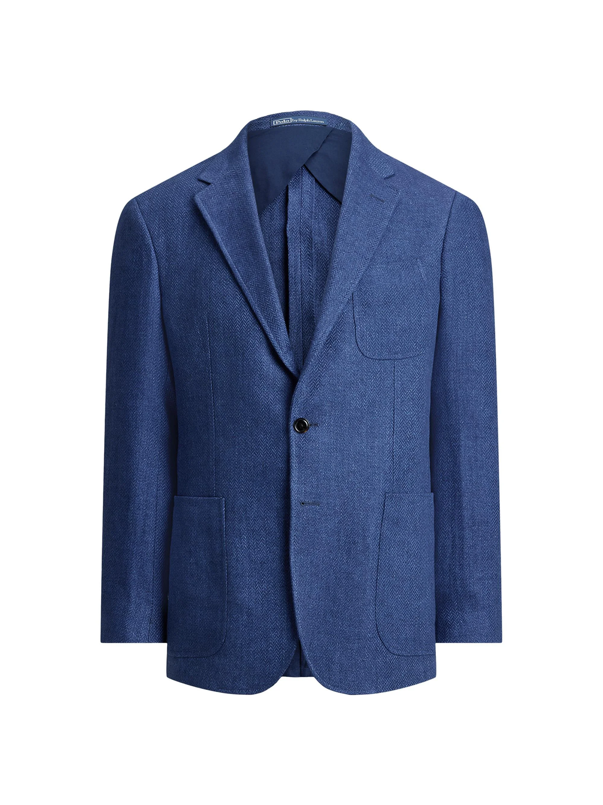 Men's Tonal Herringbone Linen Sport Coat - Bright Navy - 1
