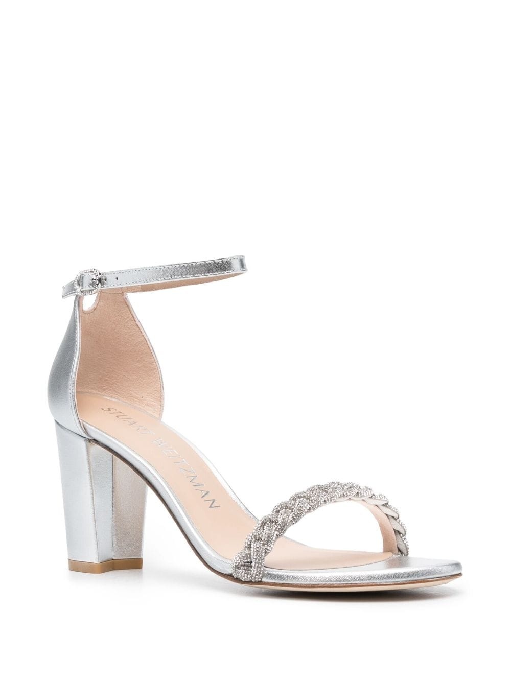 NearlyNude 80mm metallic-finish sandals - 2