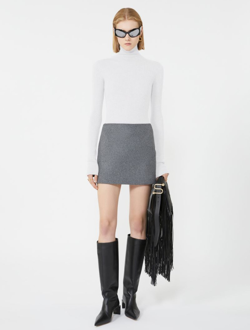 Sportmax Wool mock polo-neck sweater - white outlook